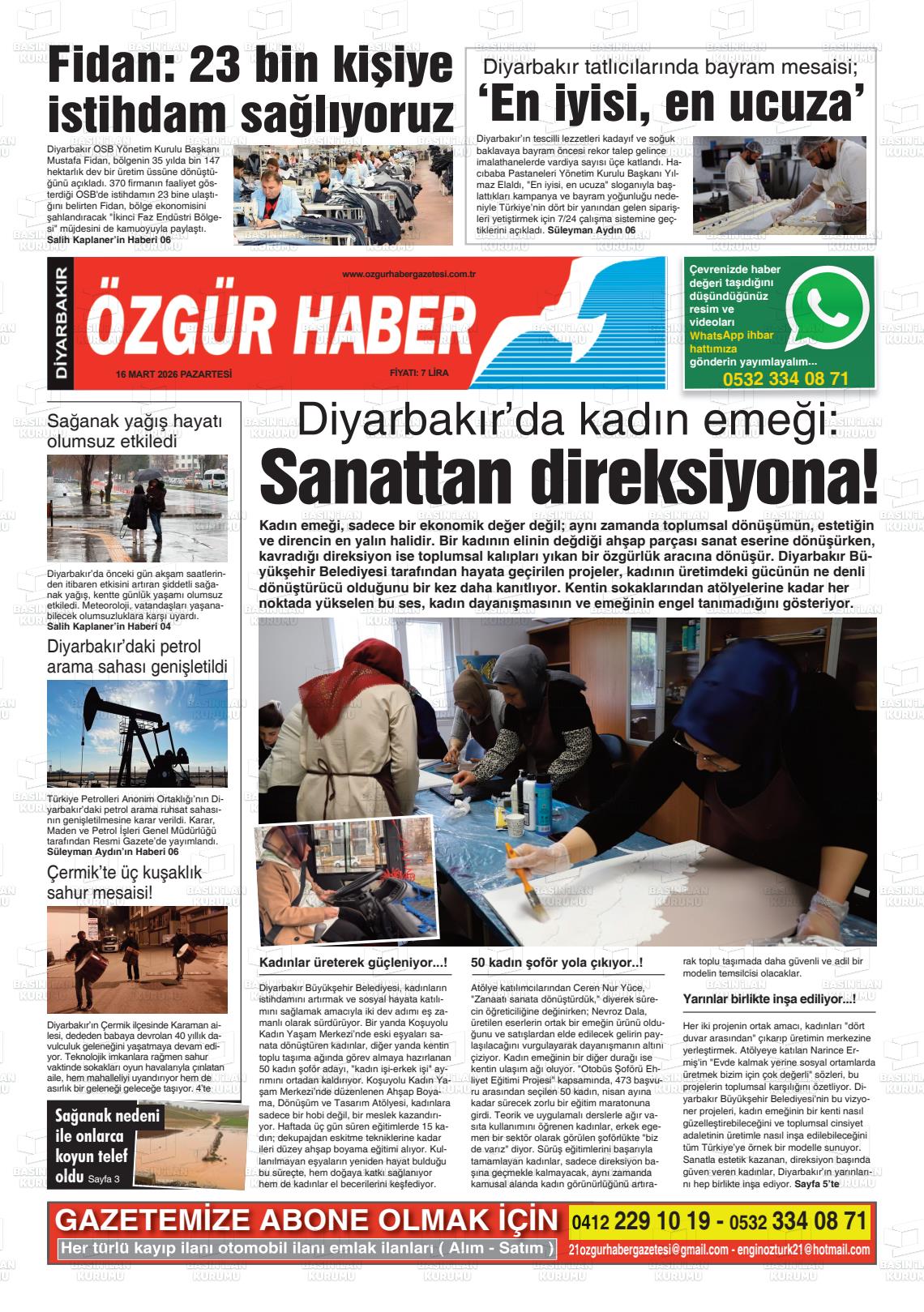 Diyarbakir Ozgurhaber 16.03.2026