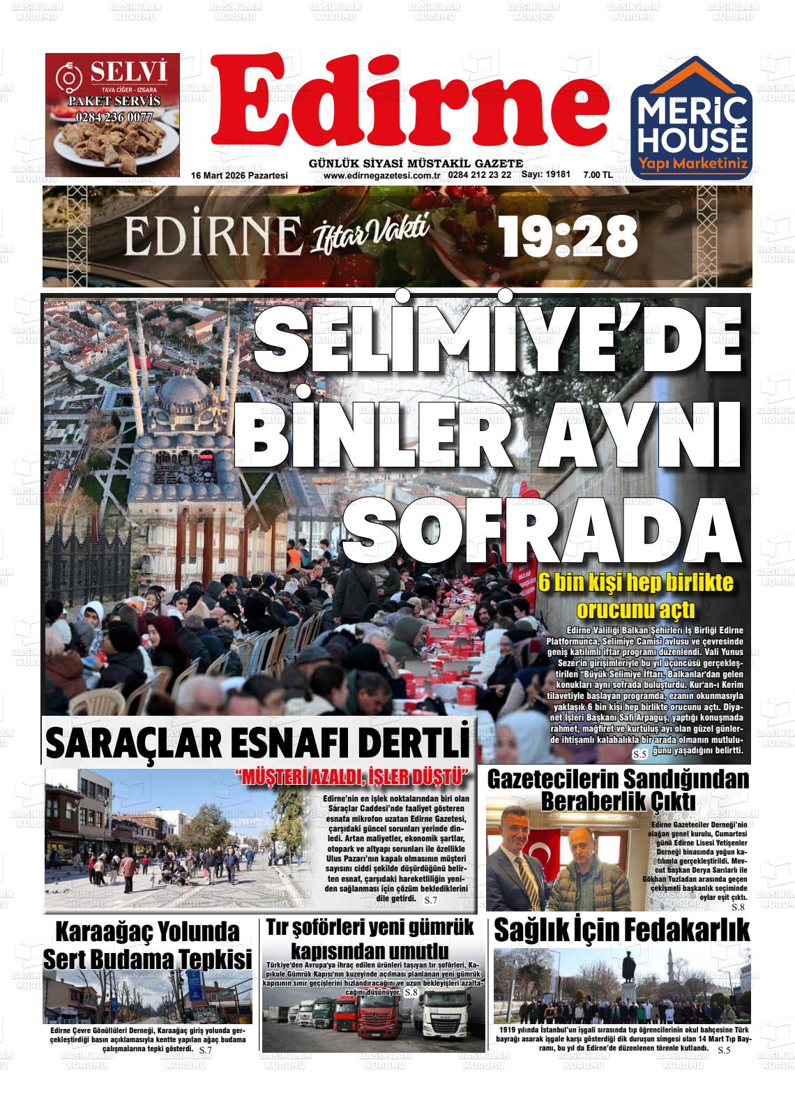 Edirne 16.03.2026