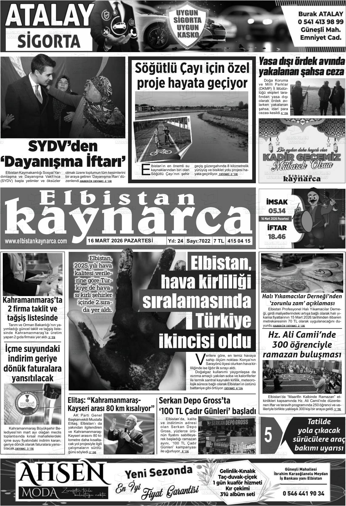 Kahramanmaras Elbistankaynarca 16.03.2026
