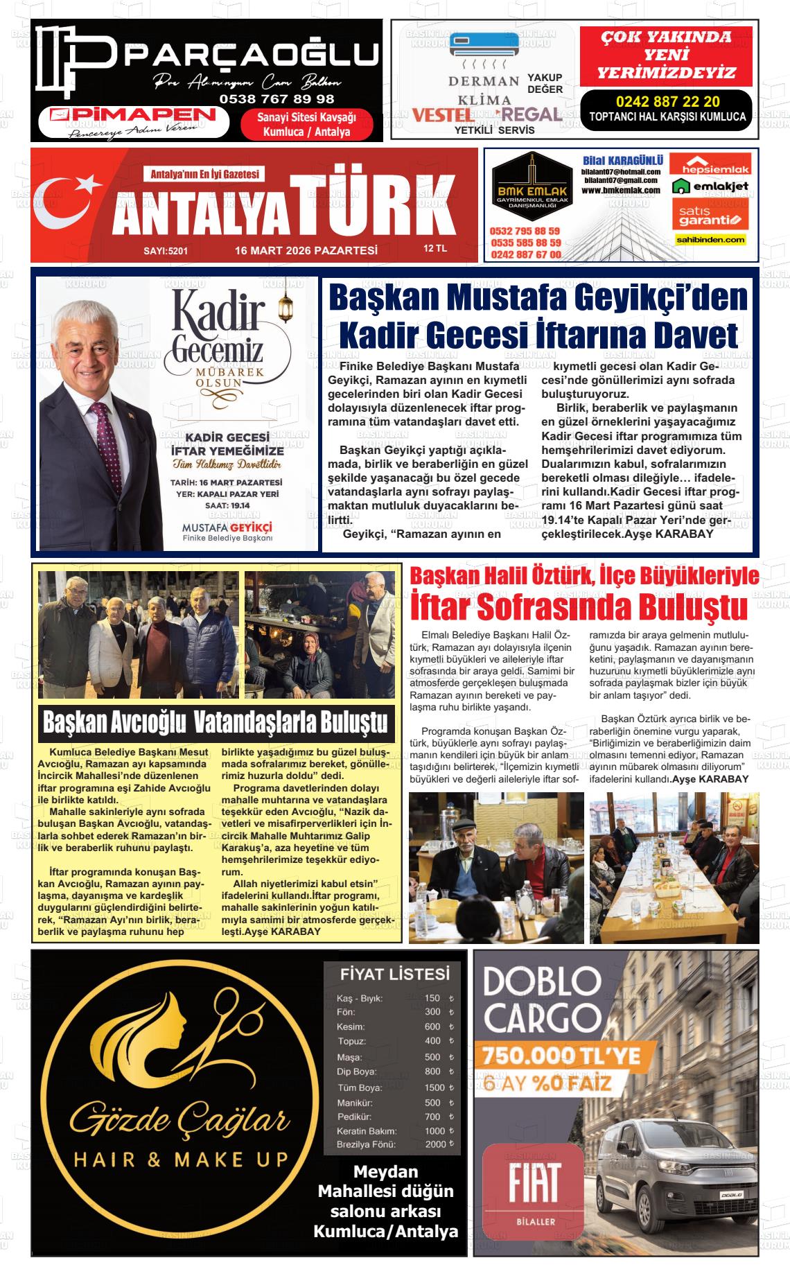 Antalya Finikea 16.03.2026