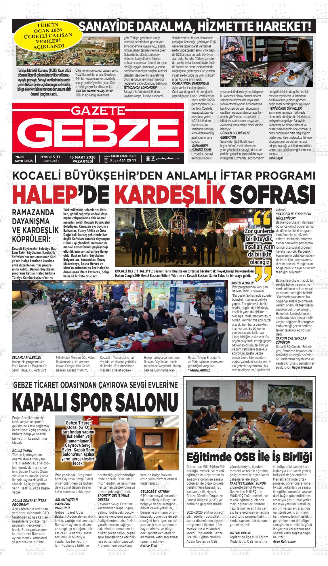 Kocaeli Gebze 16.03.2026
