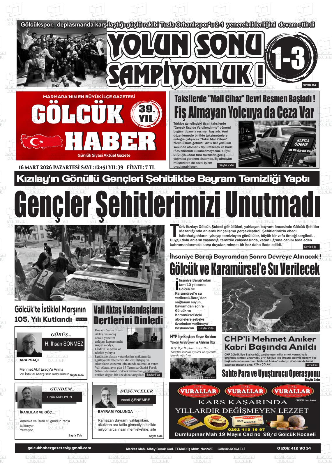 Kocaeli Golcukhaber 16.03.2026