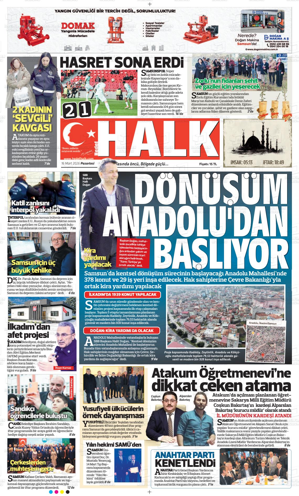 Samsun Hedefhalk 16.03.2026