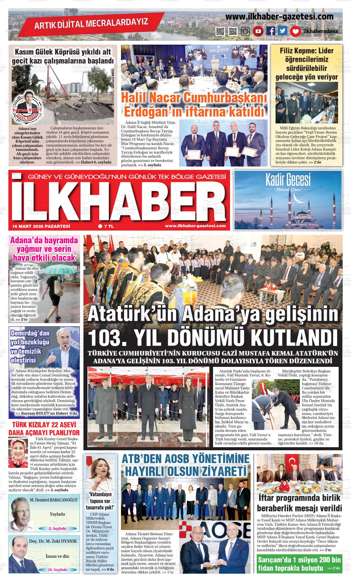 Adana Ilkhaber 16.03.2026