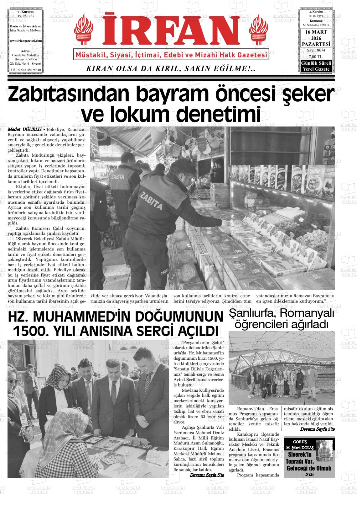 Sanliurfa Irfan 16.03.2026