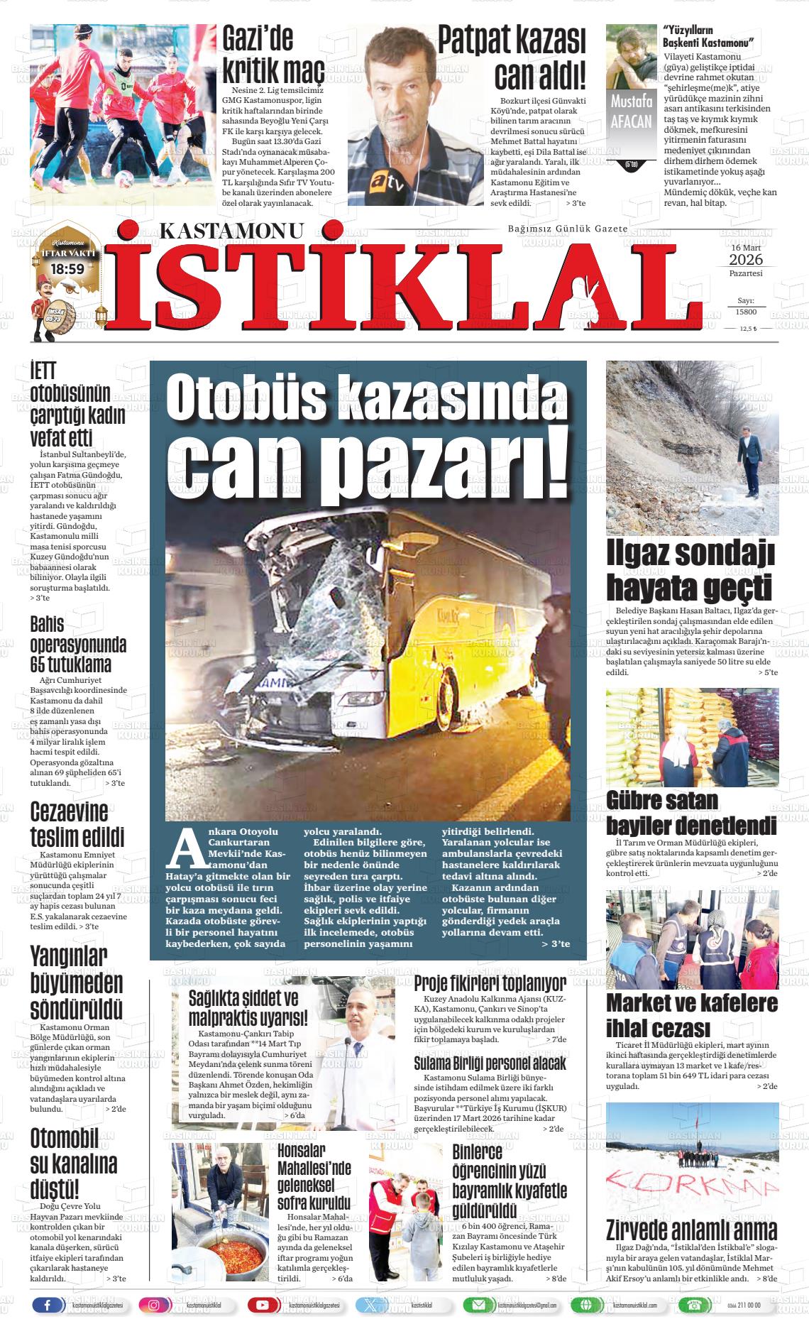 Kastamonu 16.03.2026