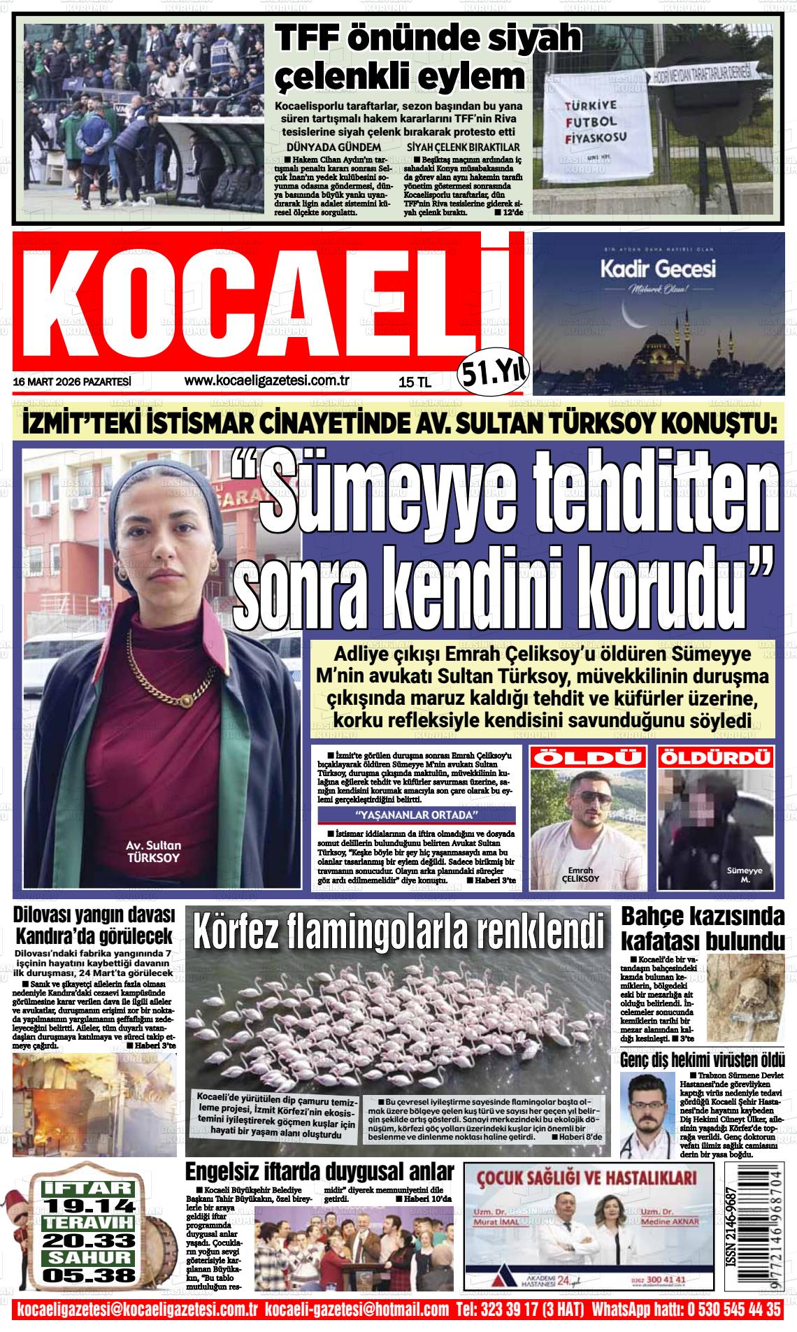 Kocaeli 16.03.2026