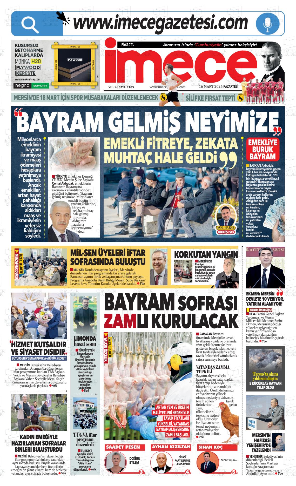 Mersin Imece 16.03.2026