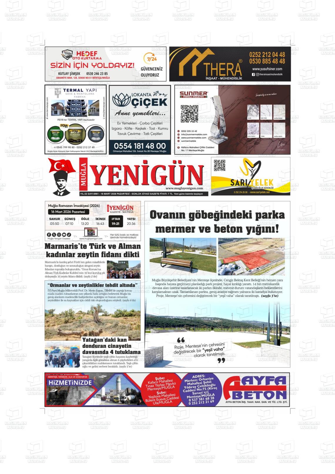 Mugla Yenigun 16.03.2026