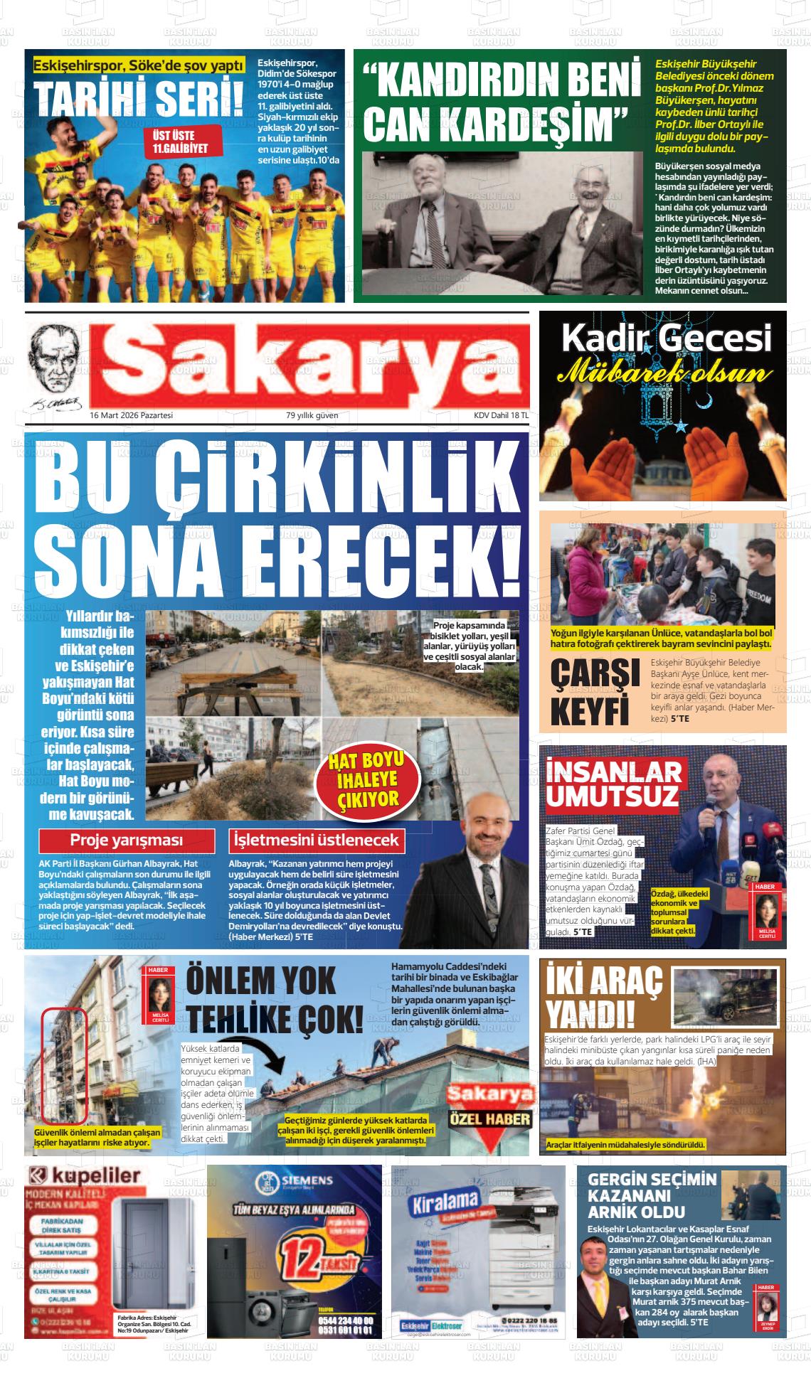 Eskisehir Sakarya 16.03.2026
