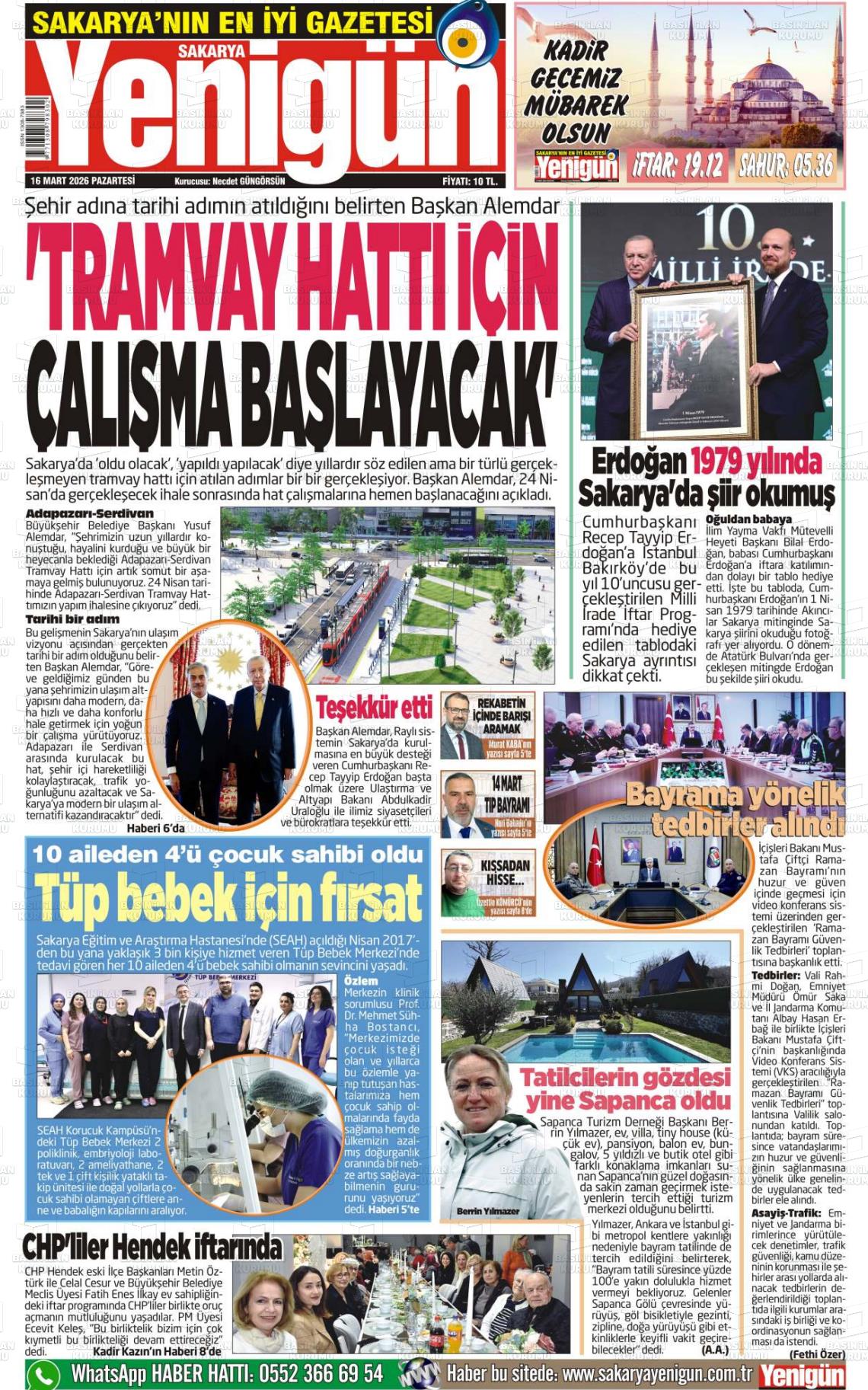 Sakarya Yenigun 16.03.2026