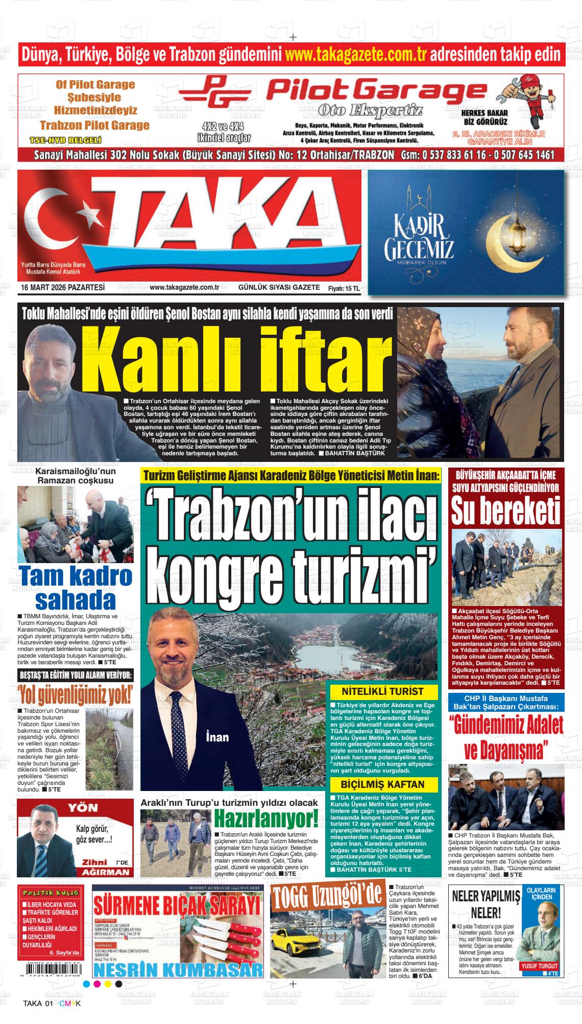 Trabzon Taka 16.03.2026
