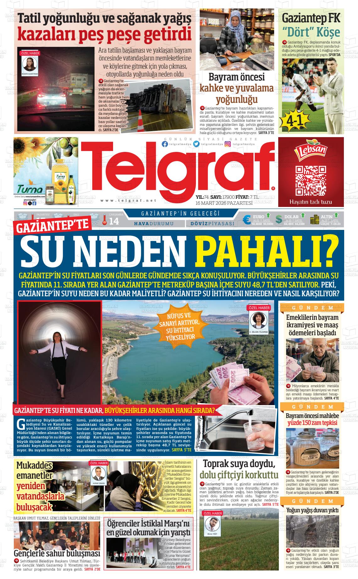 Gaziantep Telgraf 16.03.2026