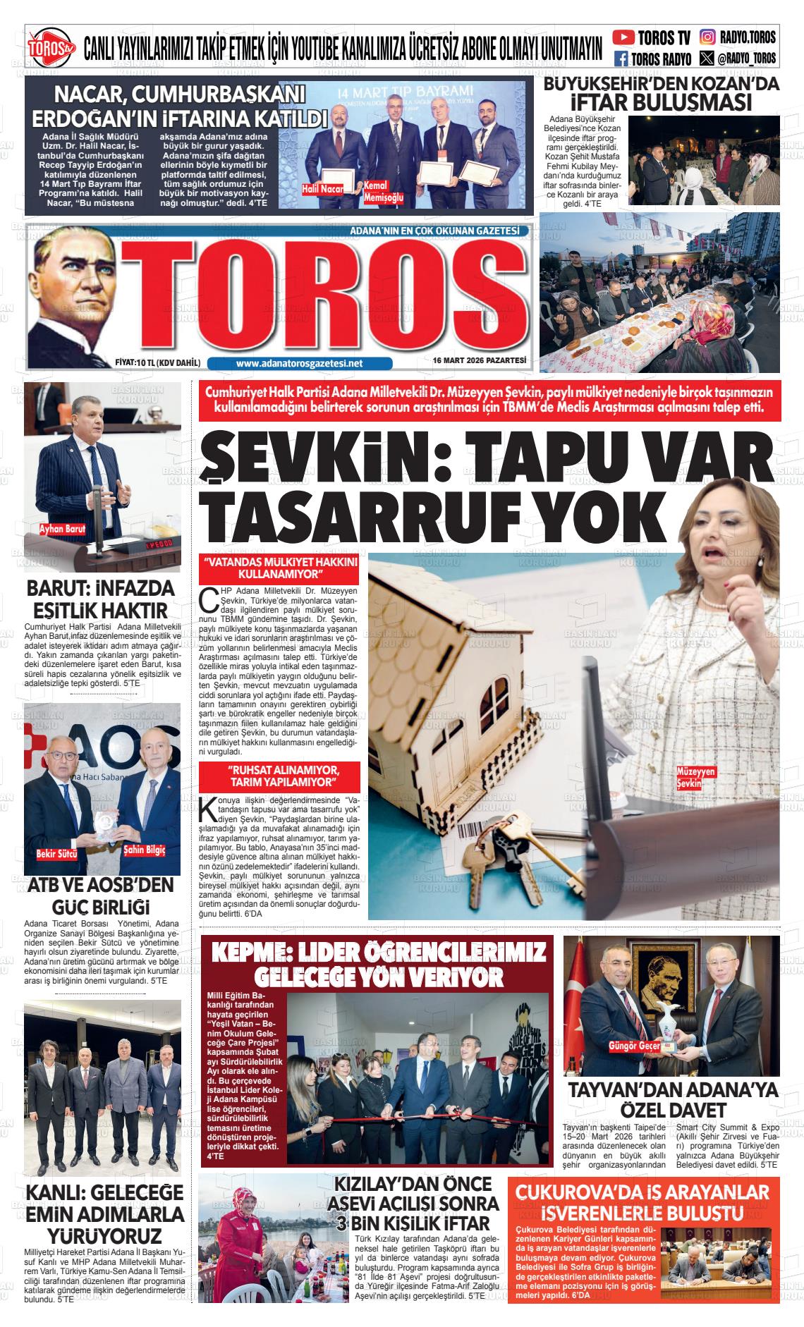 Antalya Toros 16.03.2026