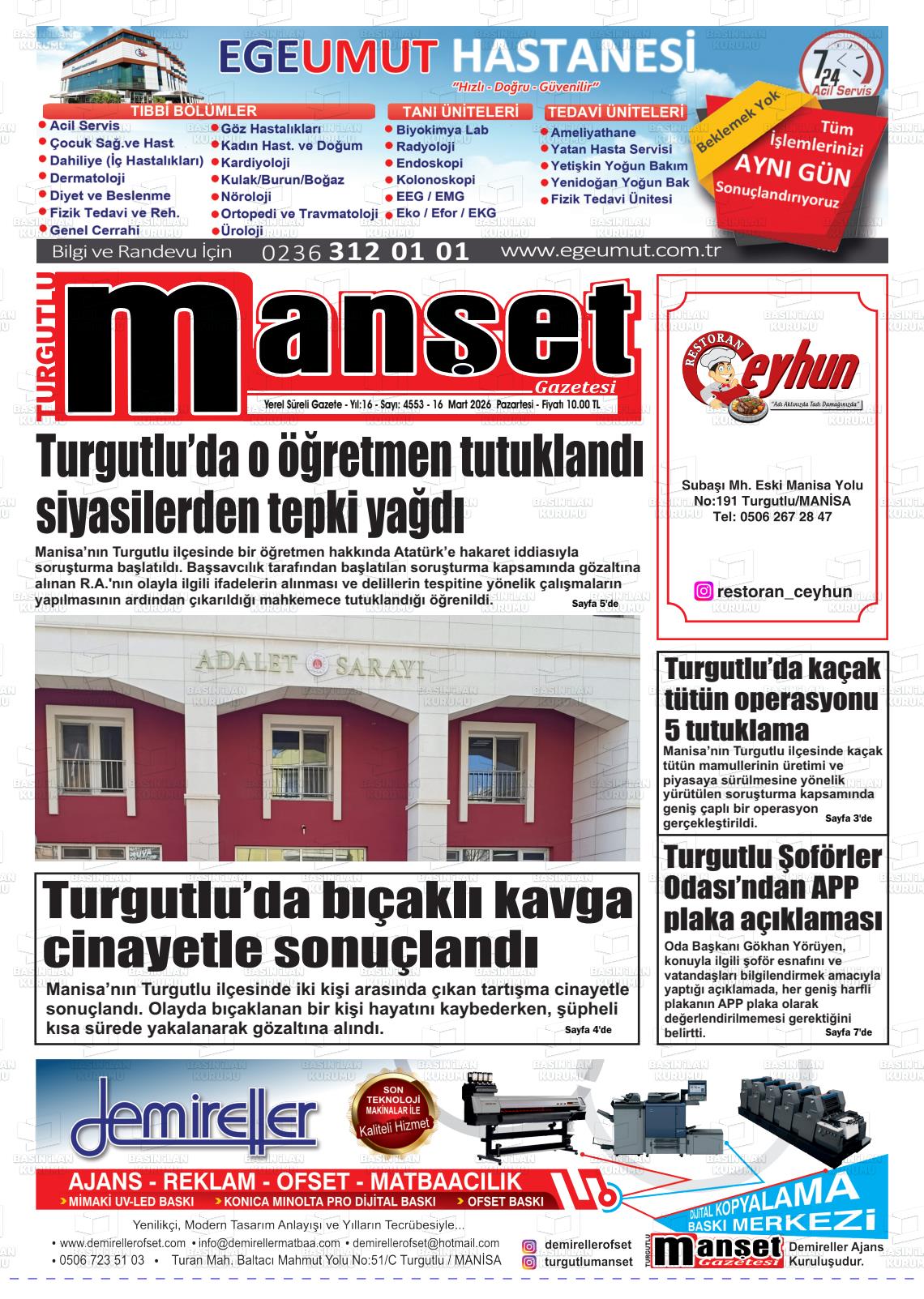 Manisa Turgutlumanset 16.03.2026