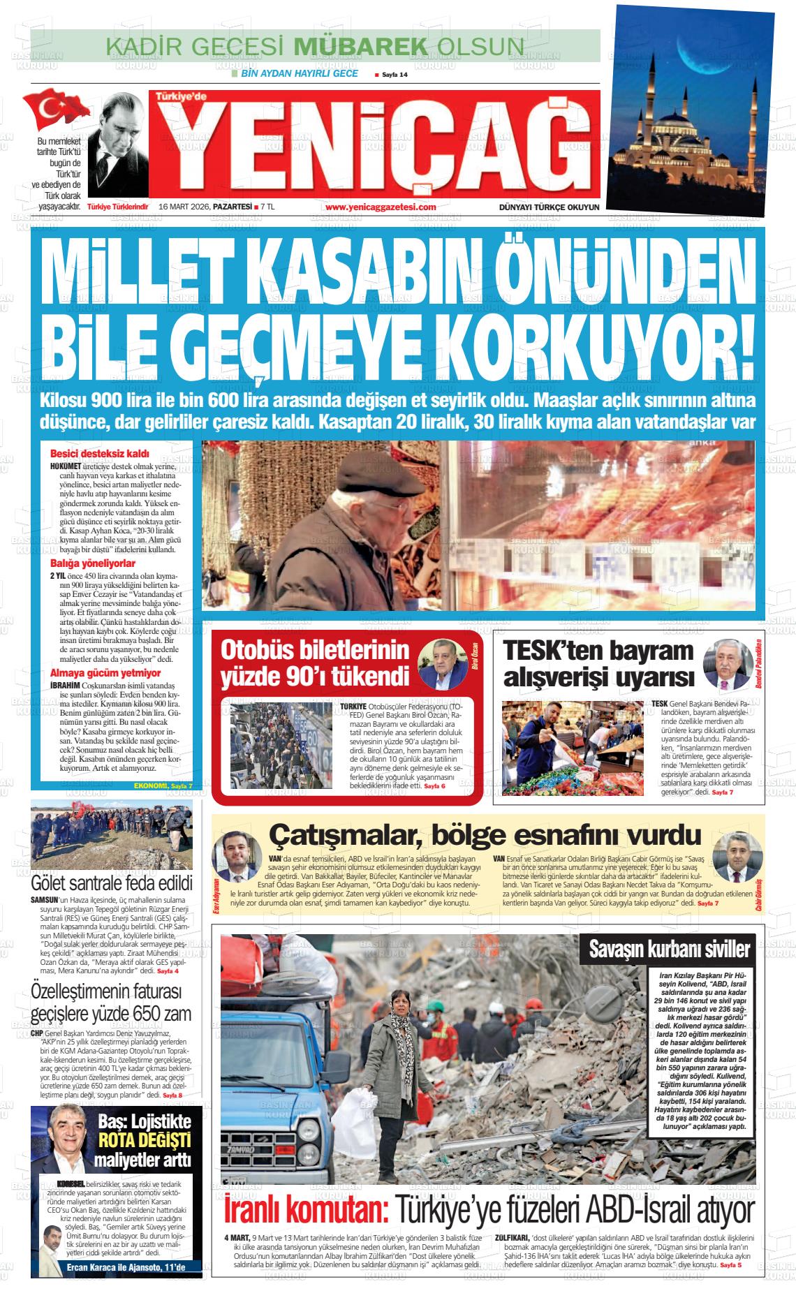 Istanbul Turkiyedeyenicag 16.03.2026