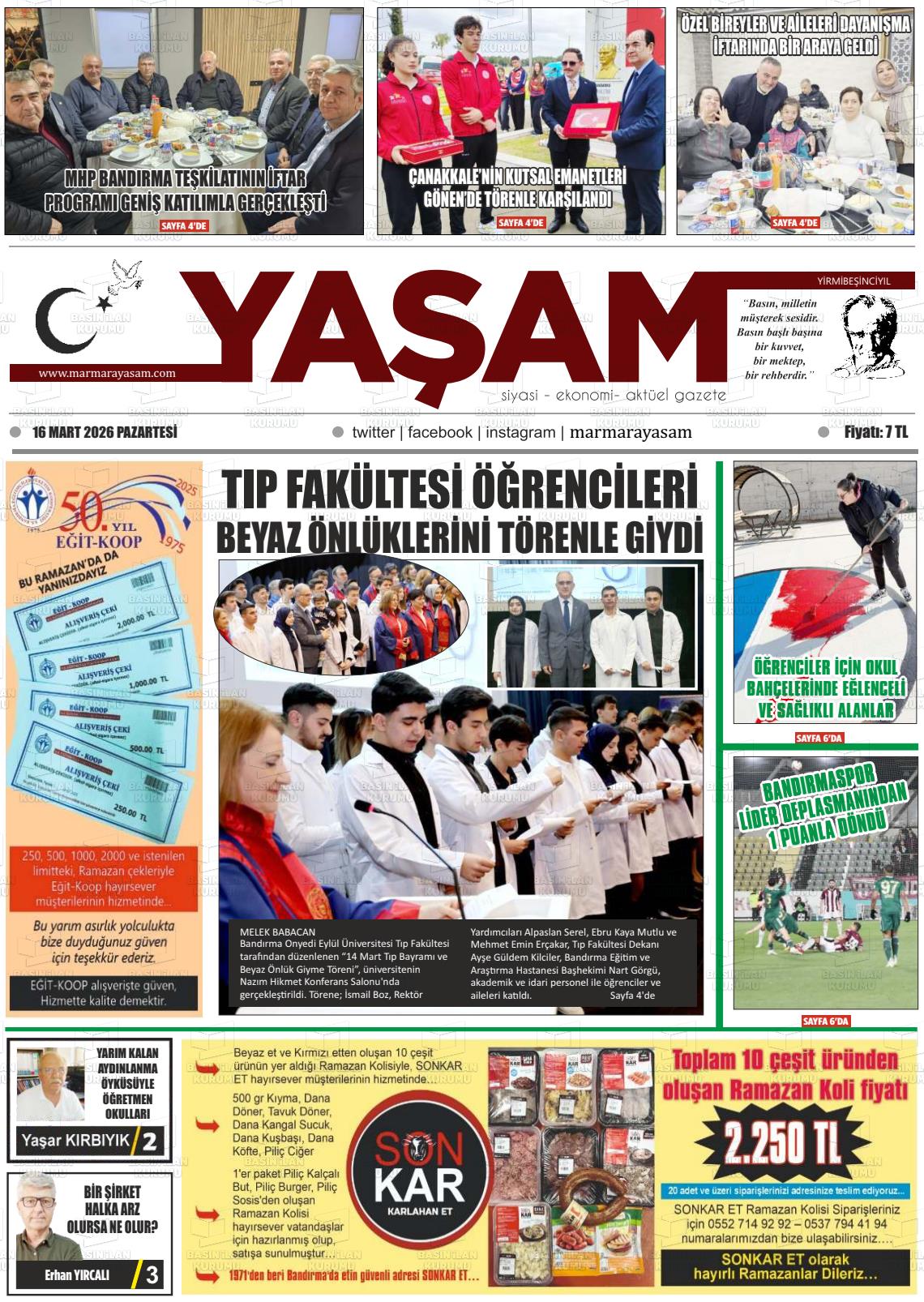 Canakkale Yasam 16.03.2026