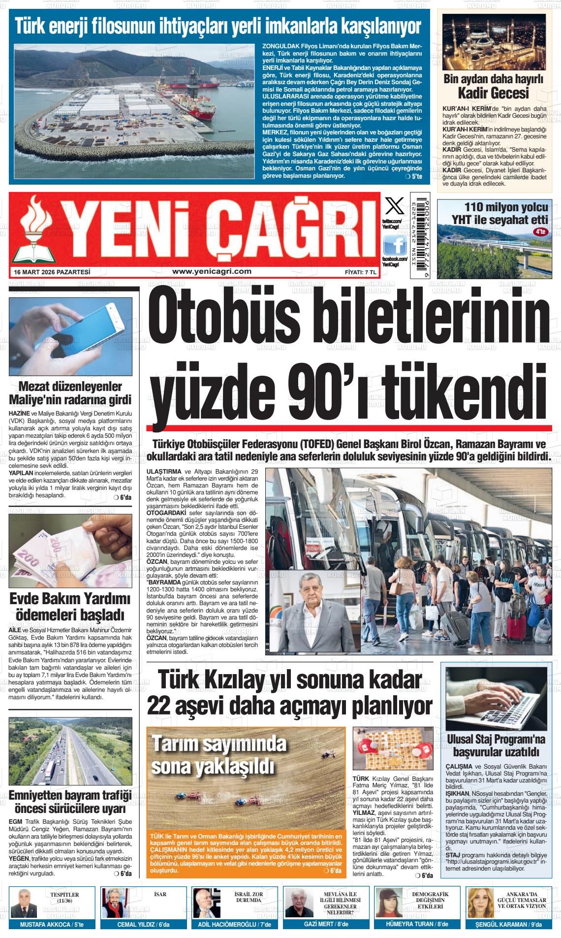 Istanbul Yenicagri 16.03.2026