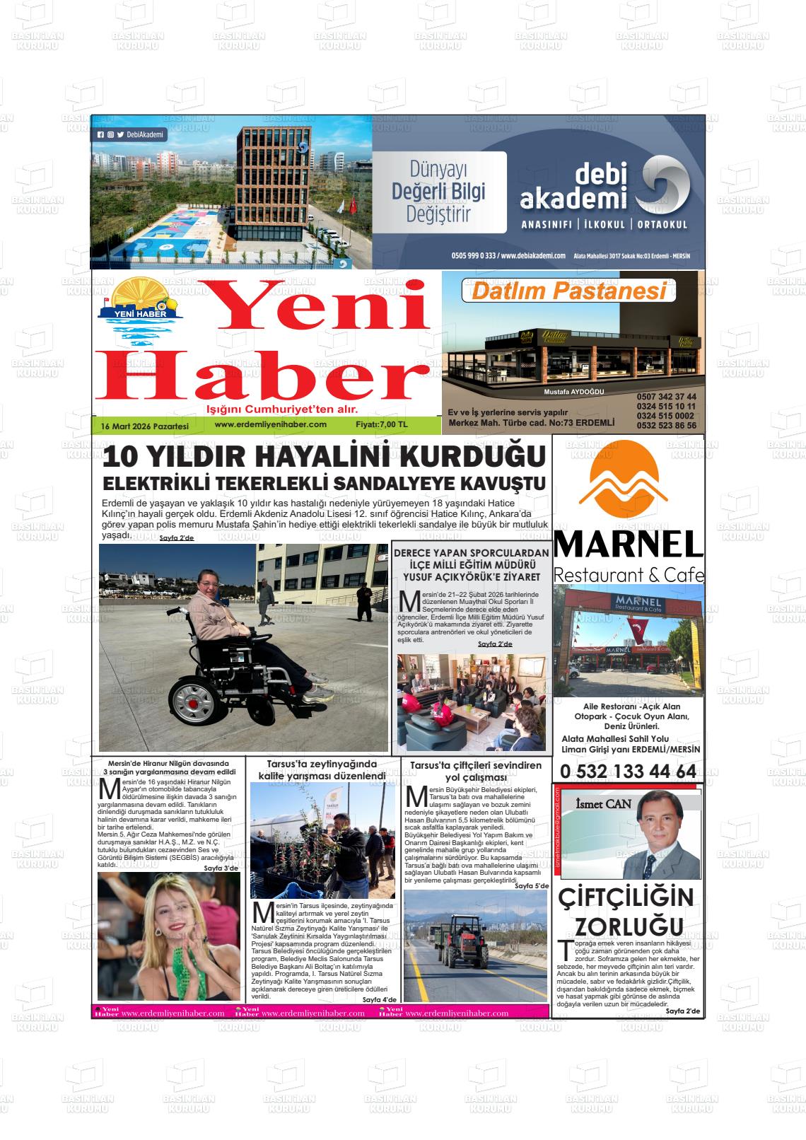 Konya Yenihaber 16.03.2026