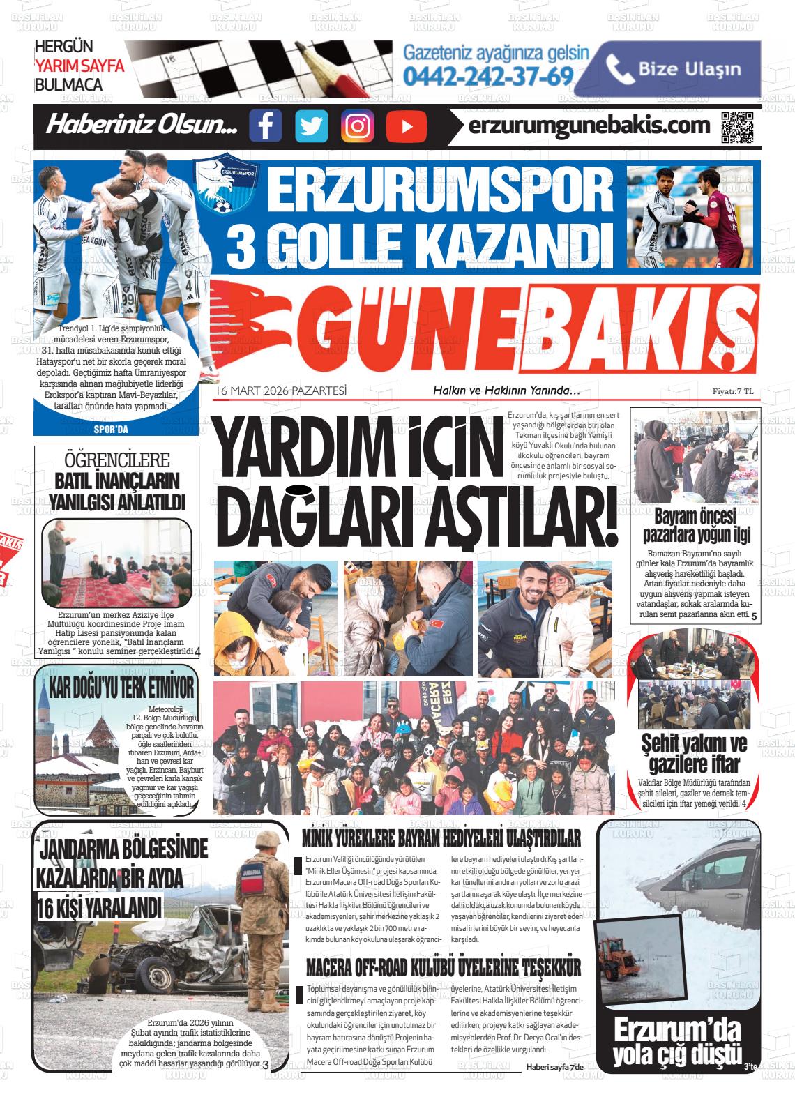 Erzurum Yenikusak 16.03.2026