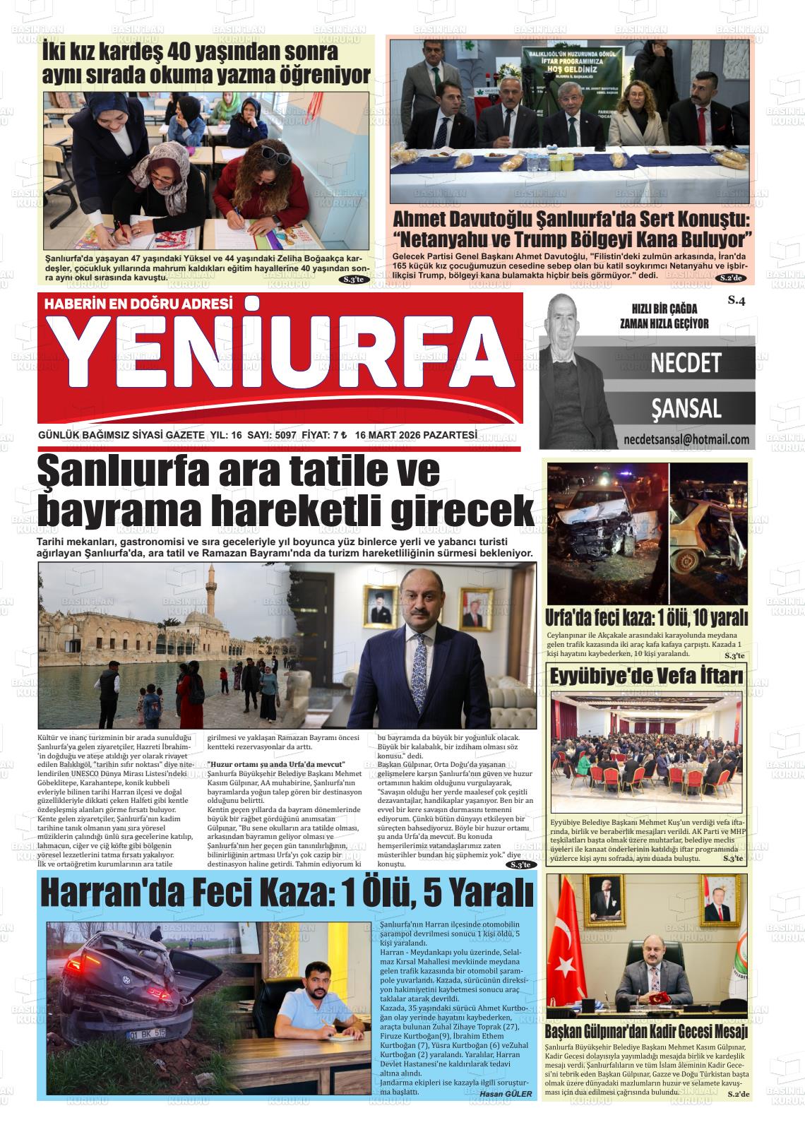 Sanliurfa Yeniurfa 16.03.2026