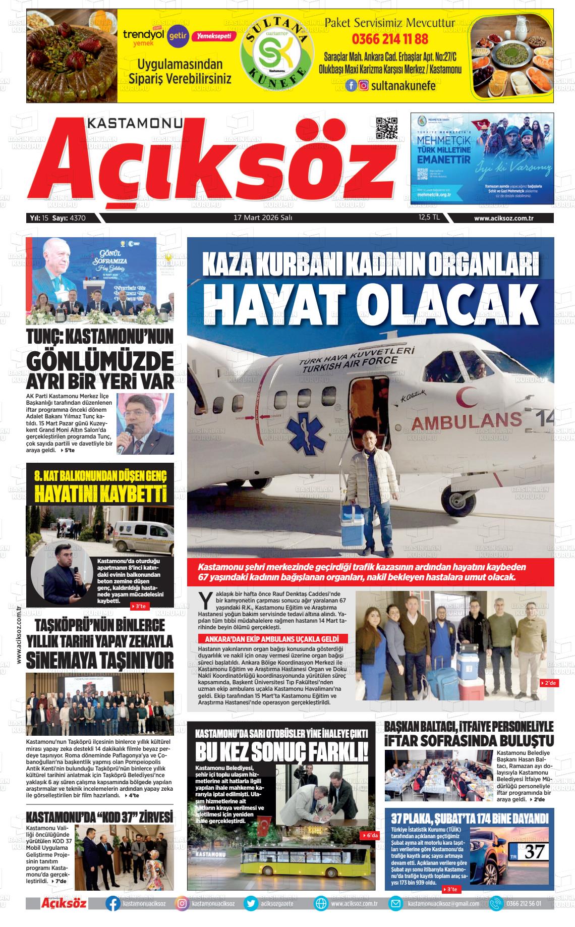 Kastamonu Aciksoz 17.03.2026