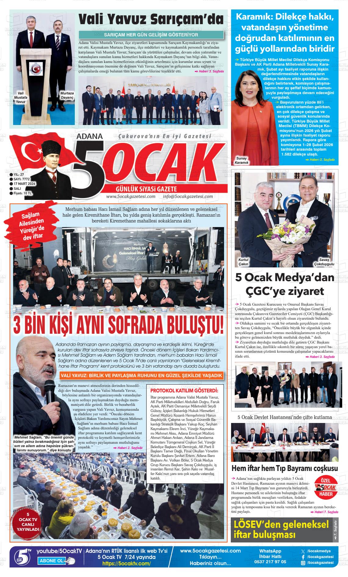 Adana 5 Ocak 17.03.2026