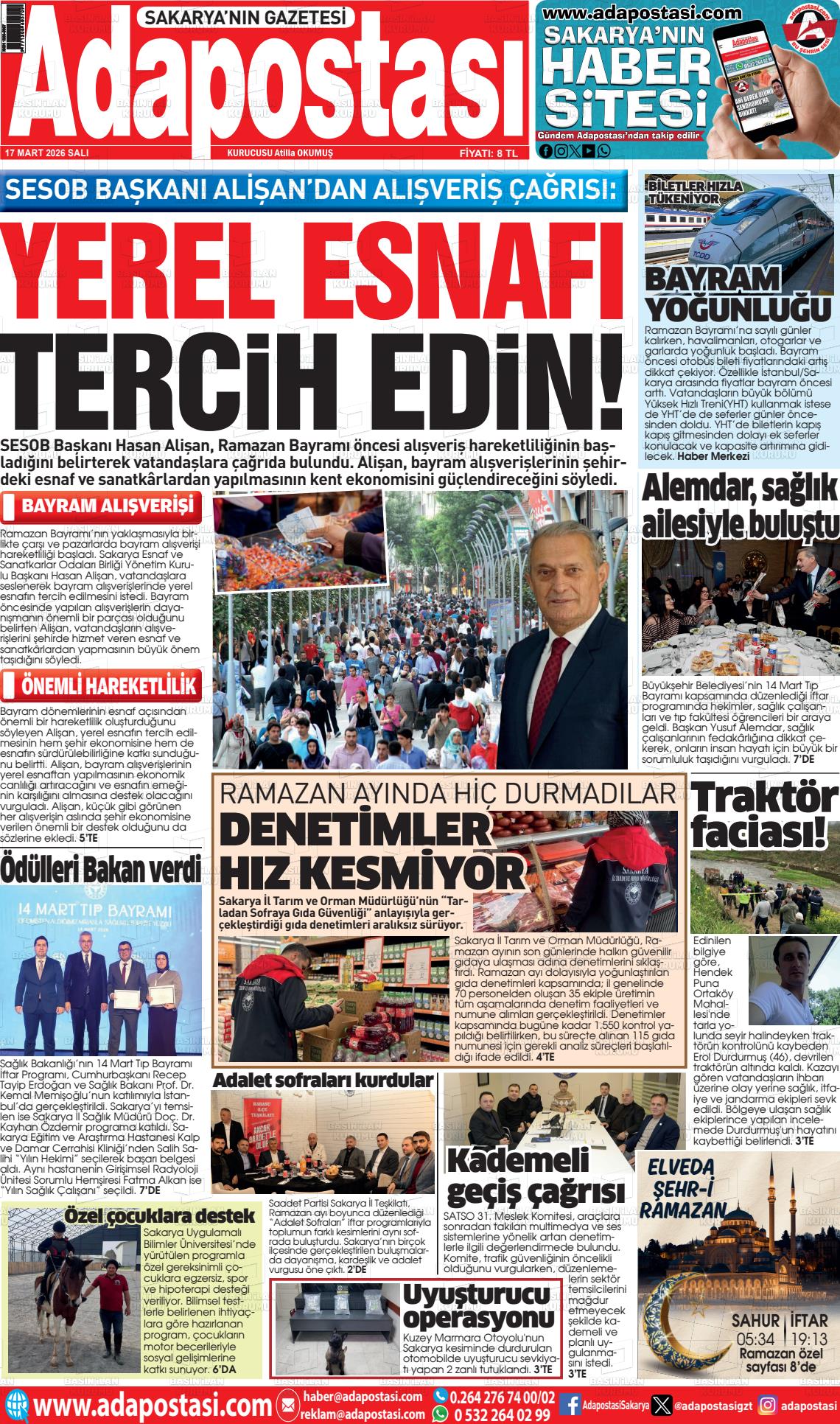 Sakarya Adapostasi 17.03.2026