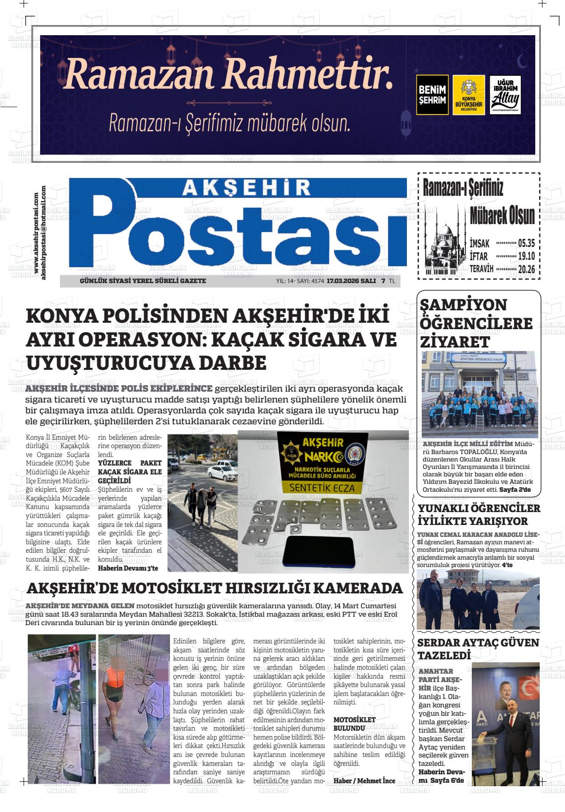 Konya Aksehirpostasi 17.03.2026