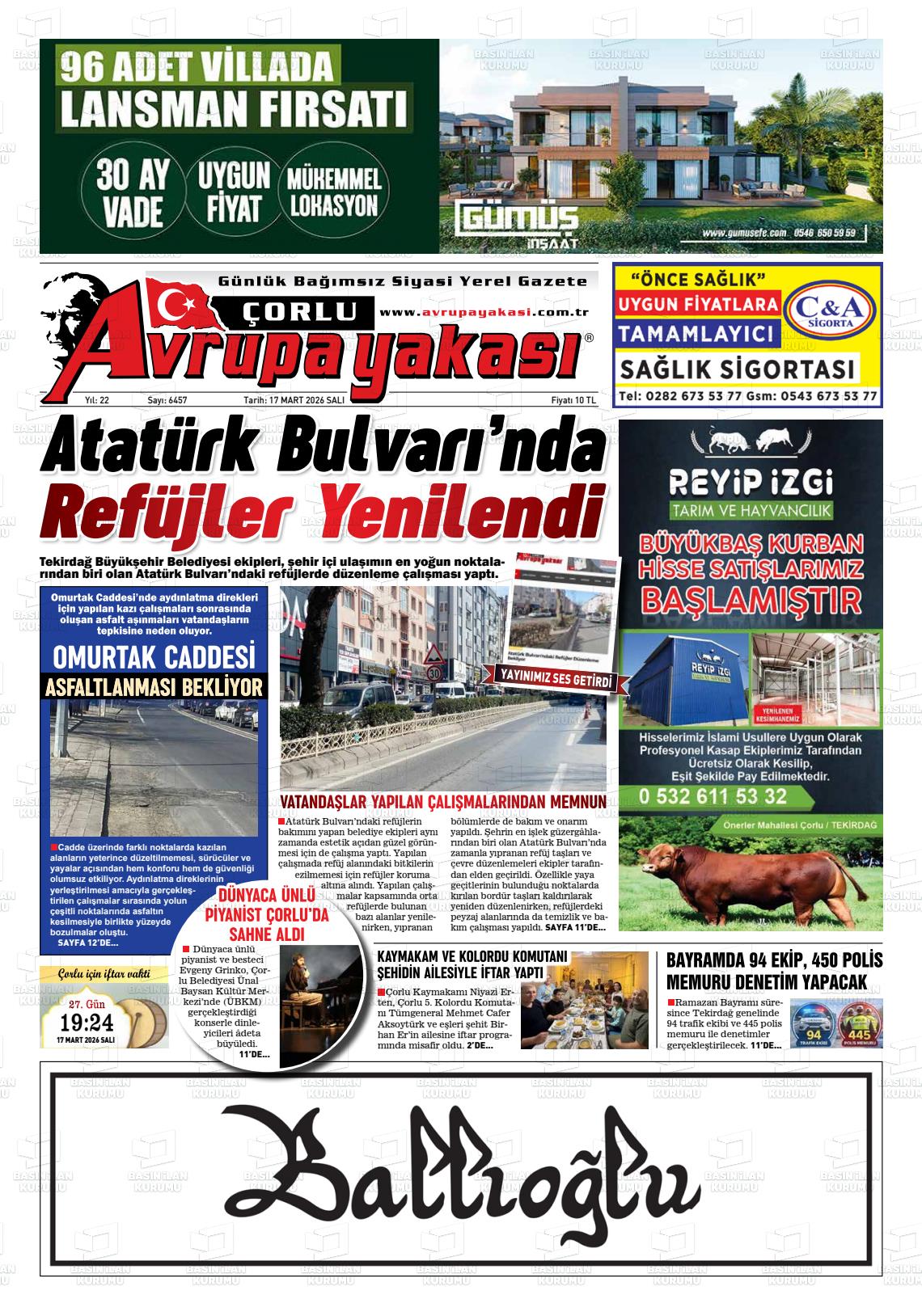 Tekirdag Avrupayakasi 17.03.2026