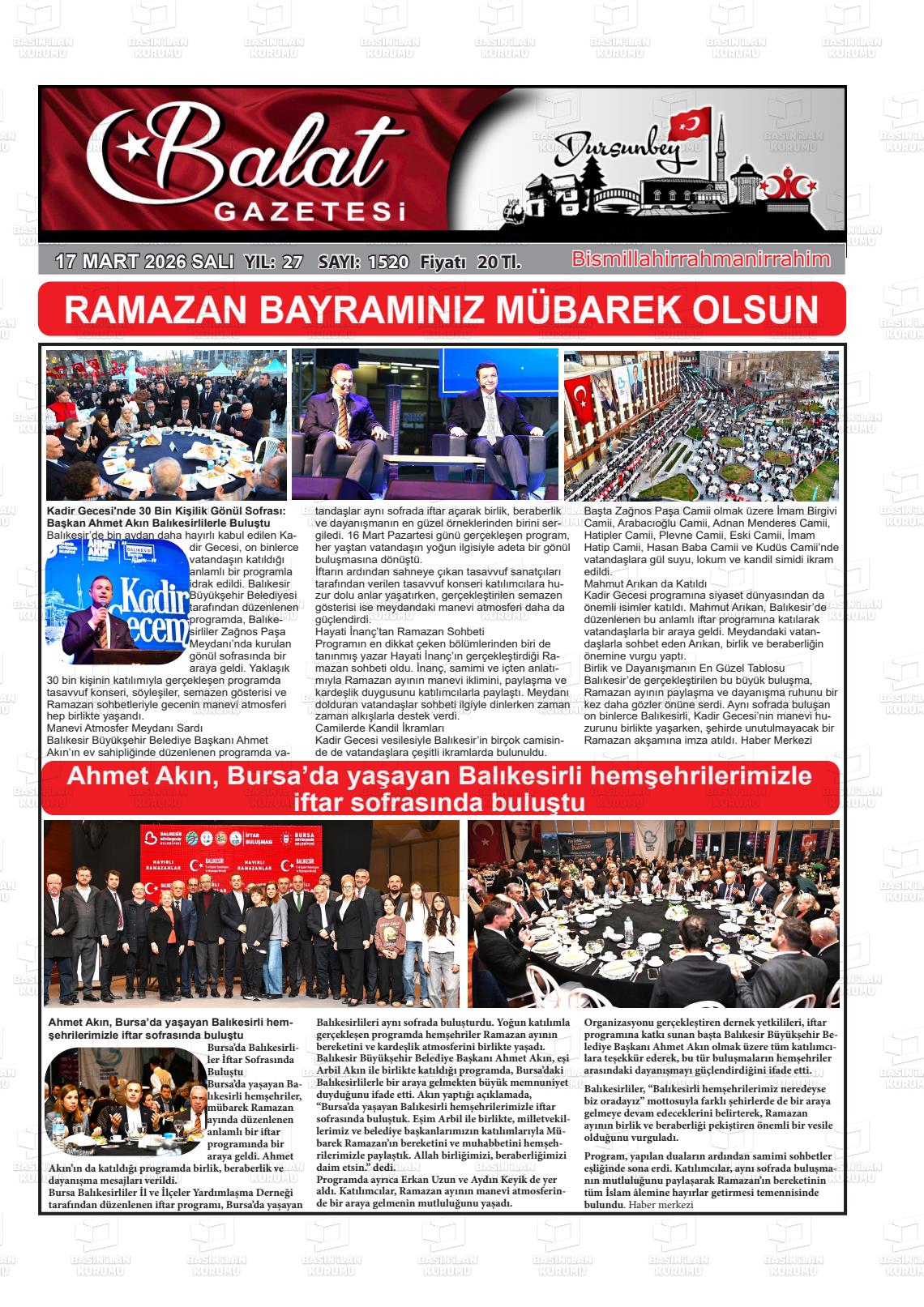 Balikesir Balat 17.03.2026