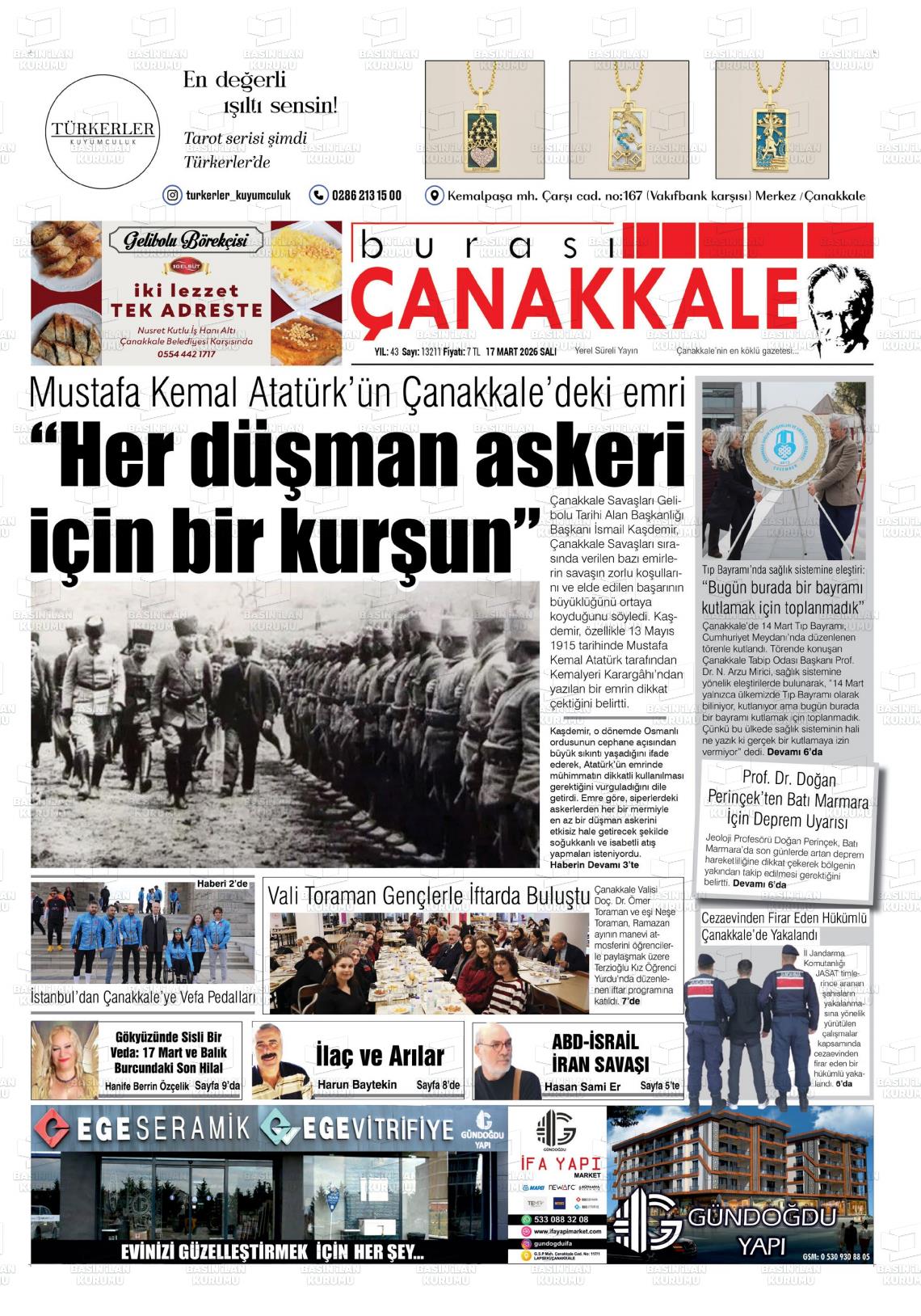 Canakkale Burasi 17.03.2026