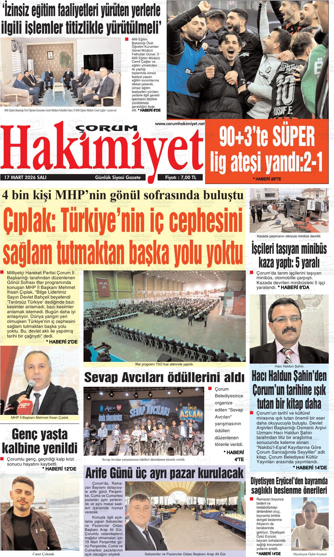 Corum Hakimiyet 17.03.2026
