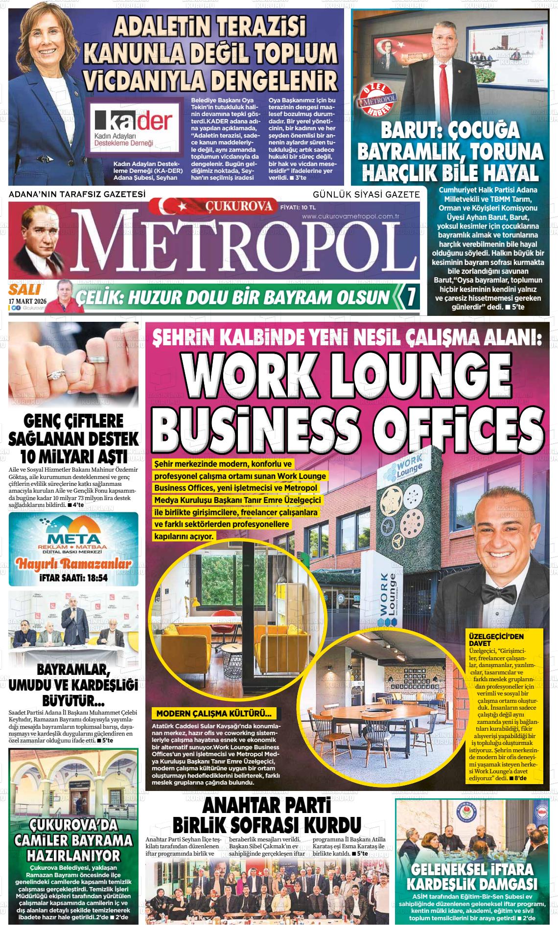 Adana Cukurovametropol 17.03.2026