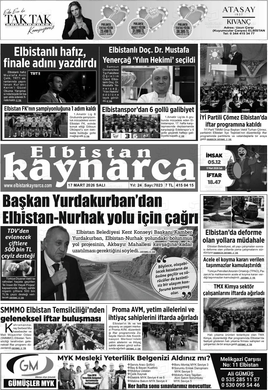 Kahramanmaras Elbistankaynarca 17.03.2026