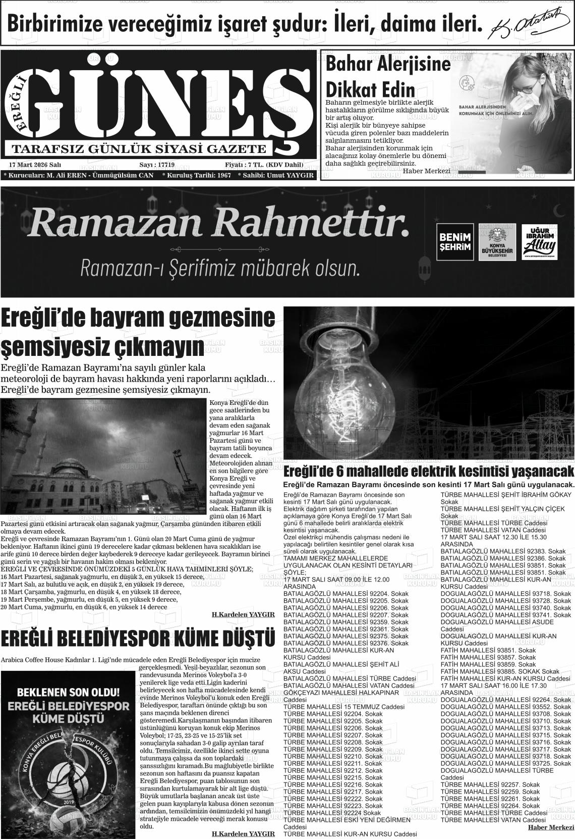 Konya Eregligunes 17.03.2026