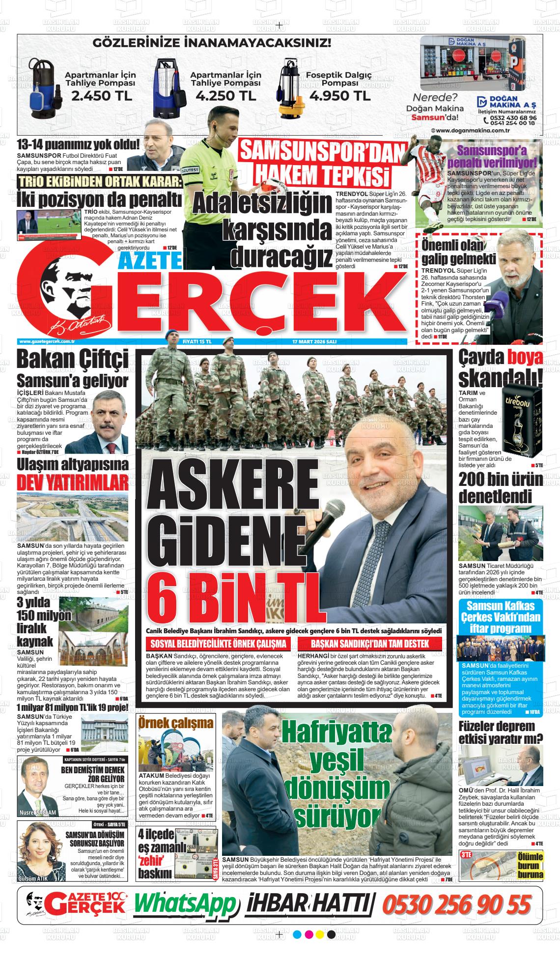 Samsun Gazetegercek 17.03.2026