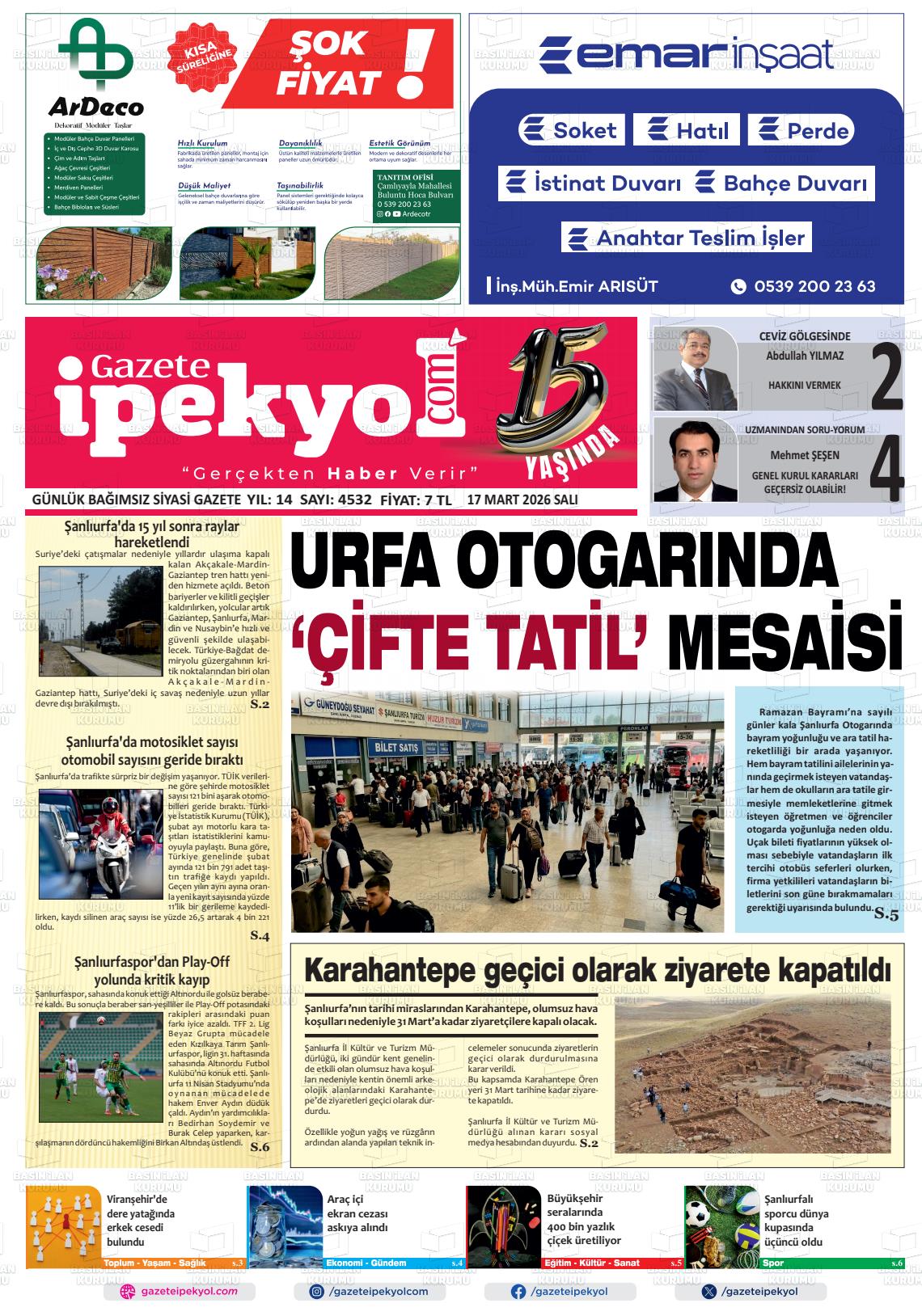 Sanliurfa Gazeteipekyol 17.03.2026
