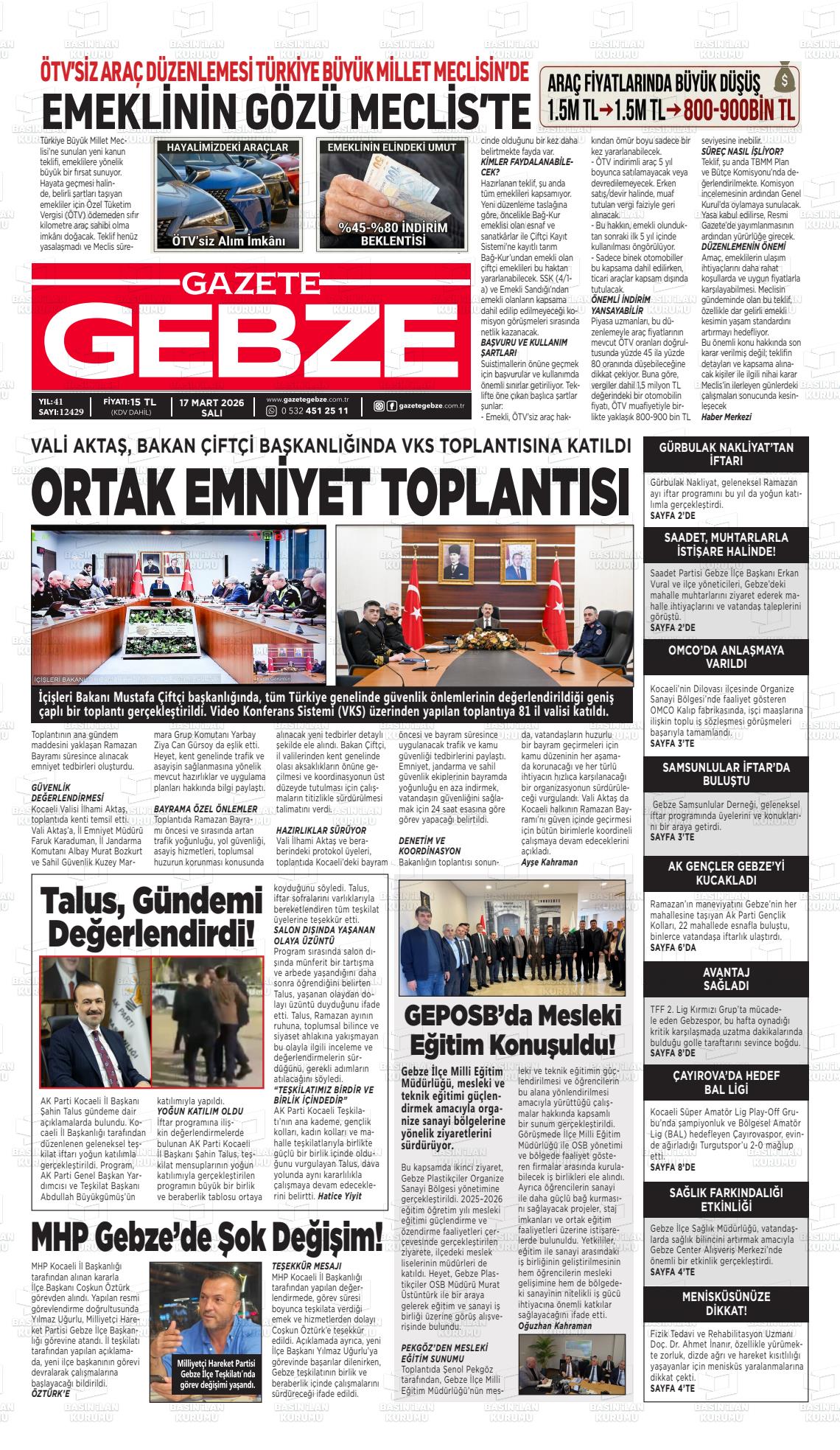 Kocaeli Gebze 17.03.2026