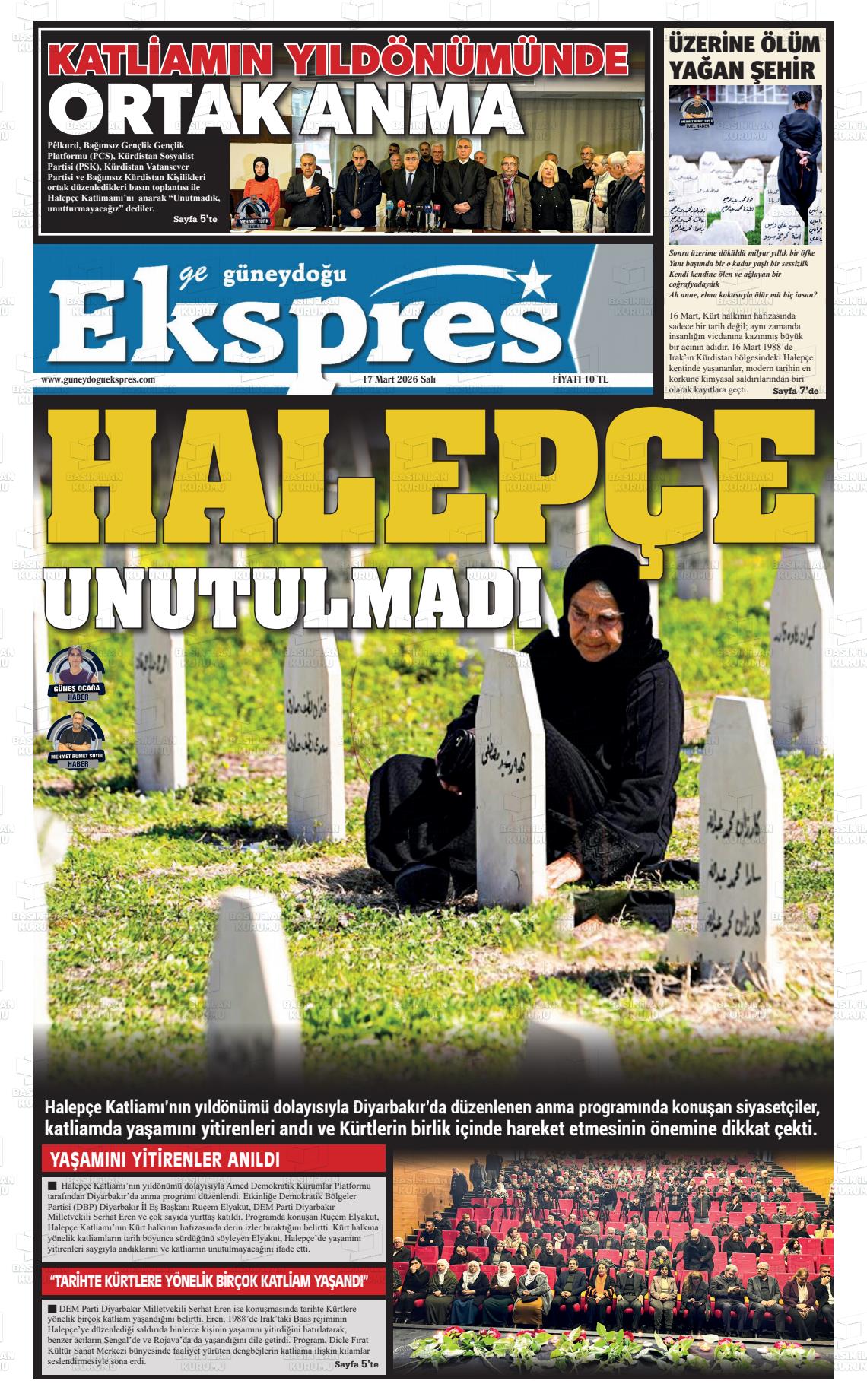 Diyarbakir Geguneydoguekspres 17.03.2026