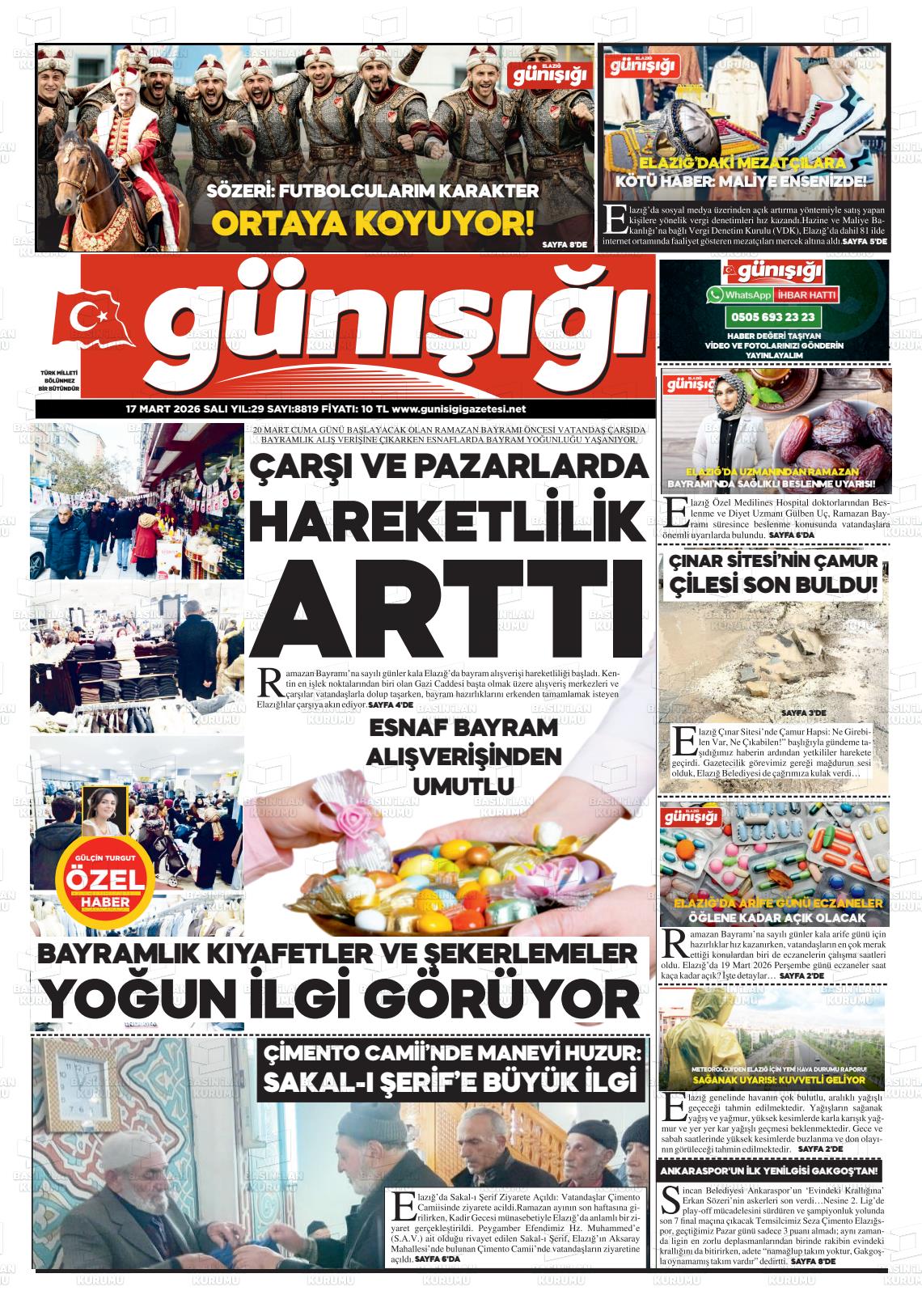 Elazig Gunisigi 17.03.2026