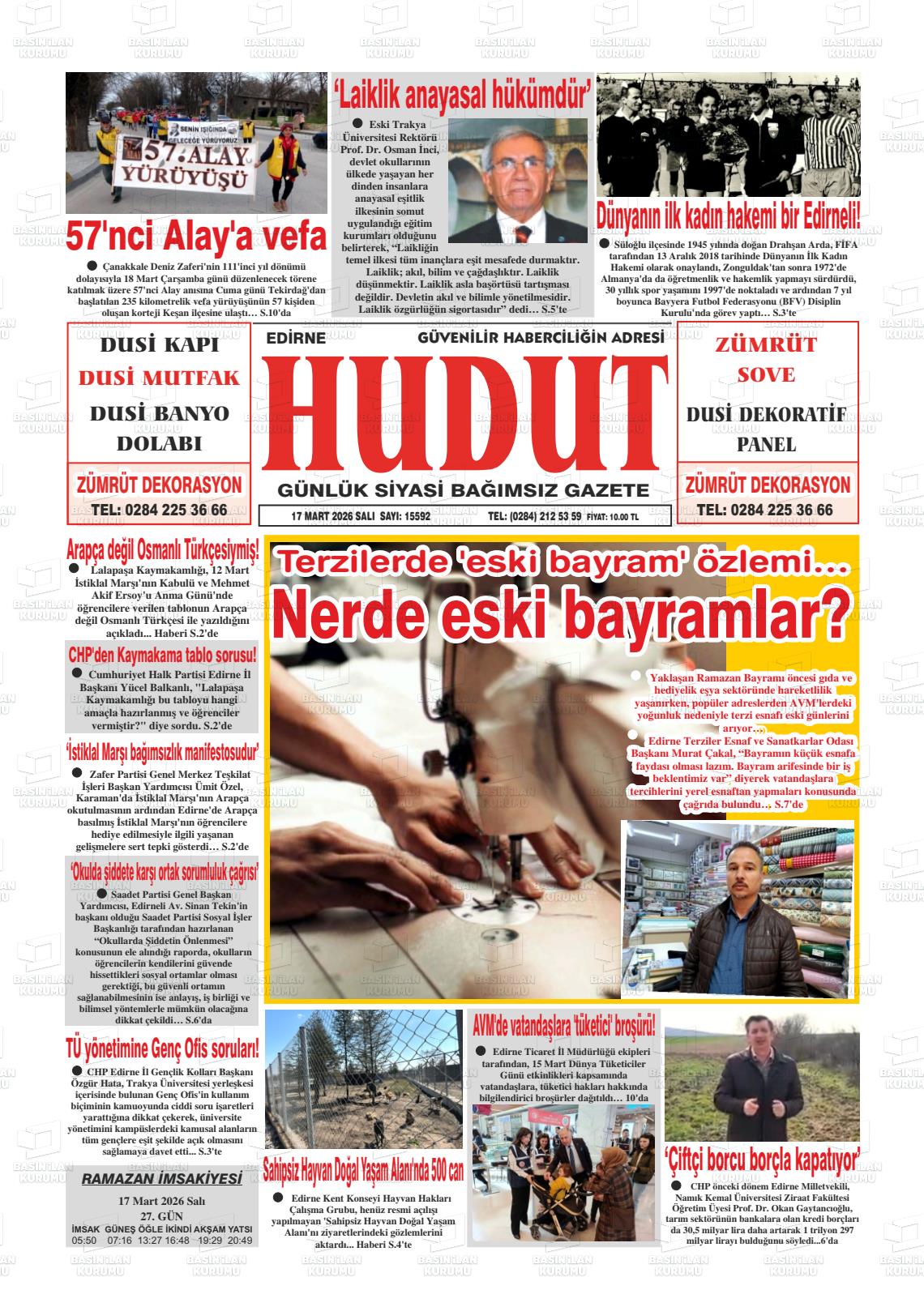 Edirne Hudut 17.03.2026