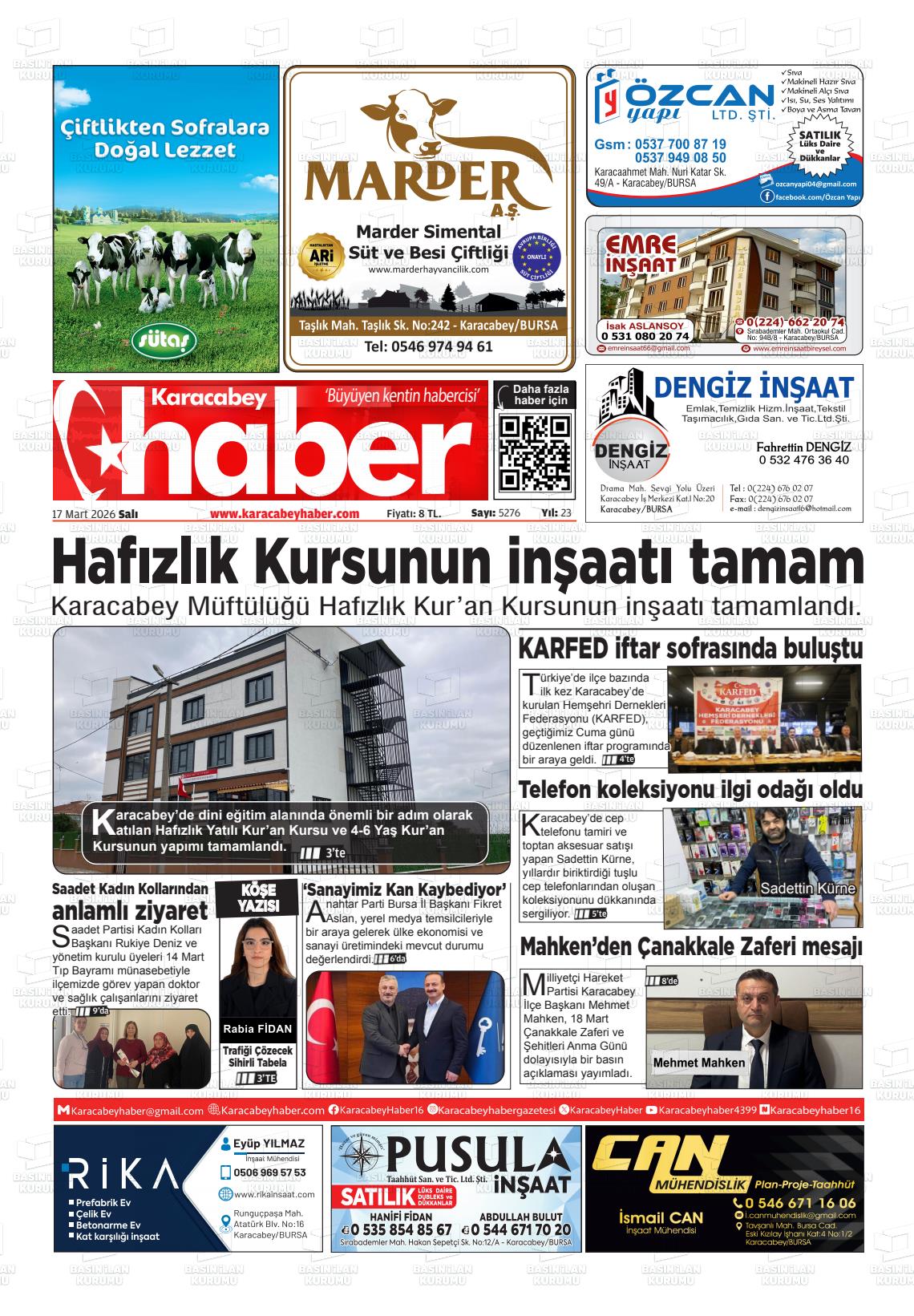 Bursa Karacabeyhaber 17.03.2026