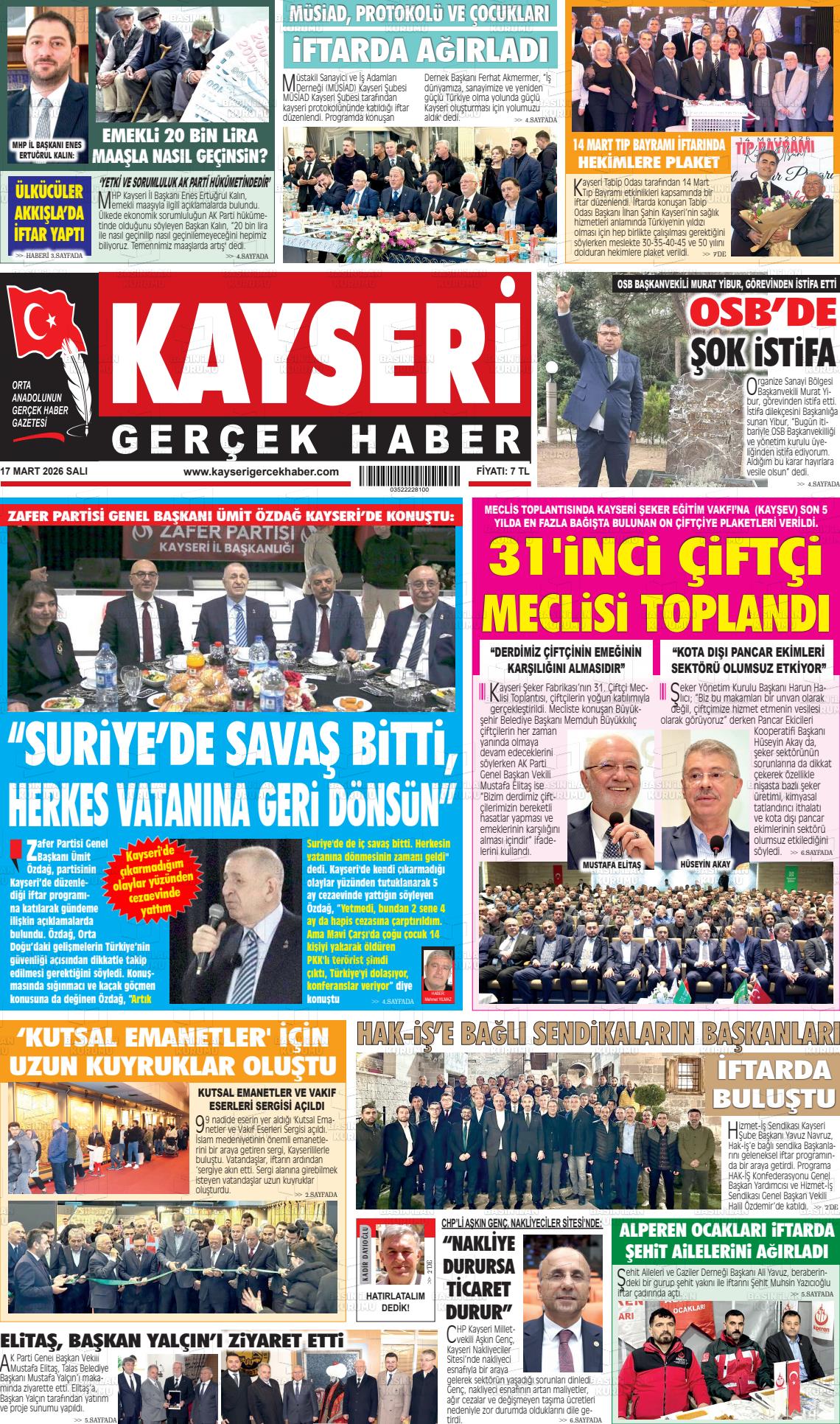 Kayseri Starhaber 17.03.2026