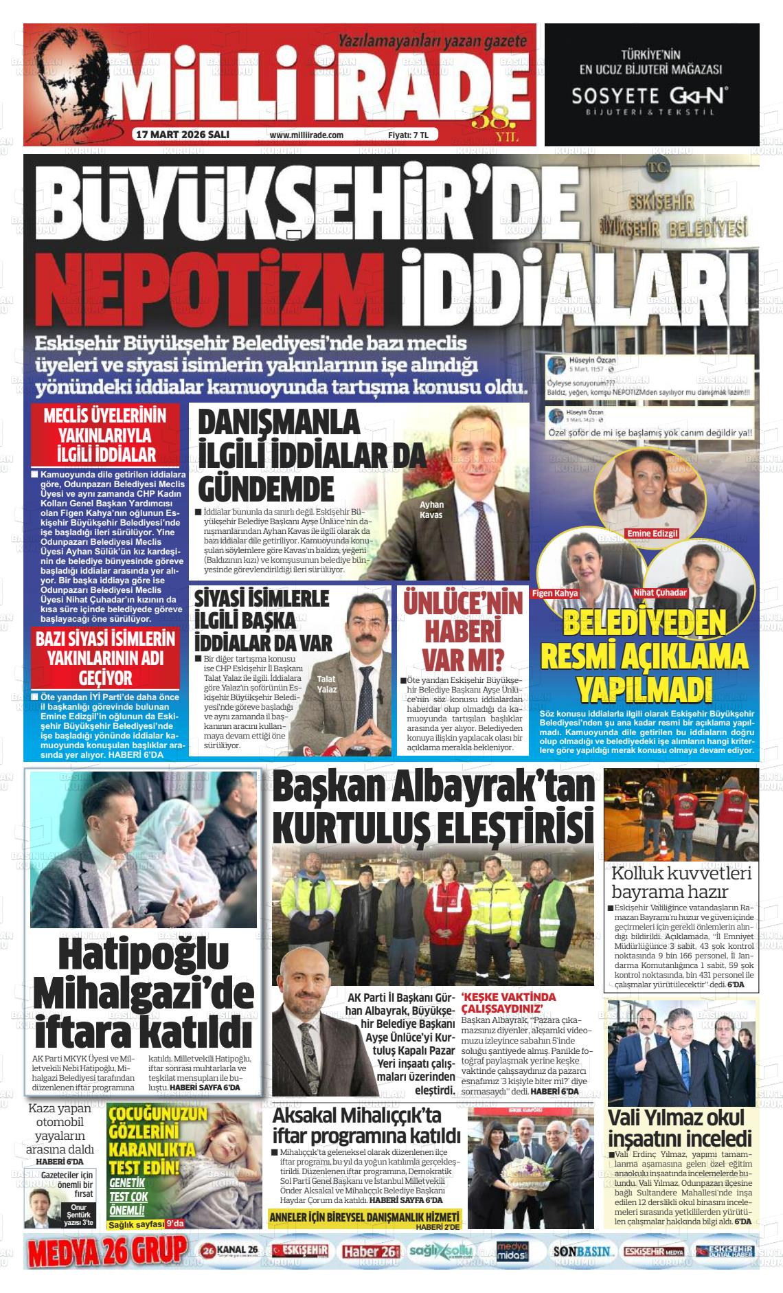 Konya Milliirade 17.03.2026