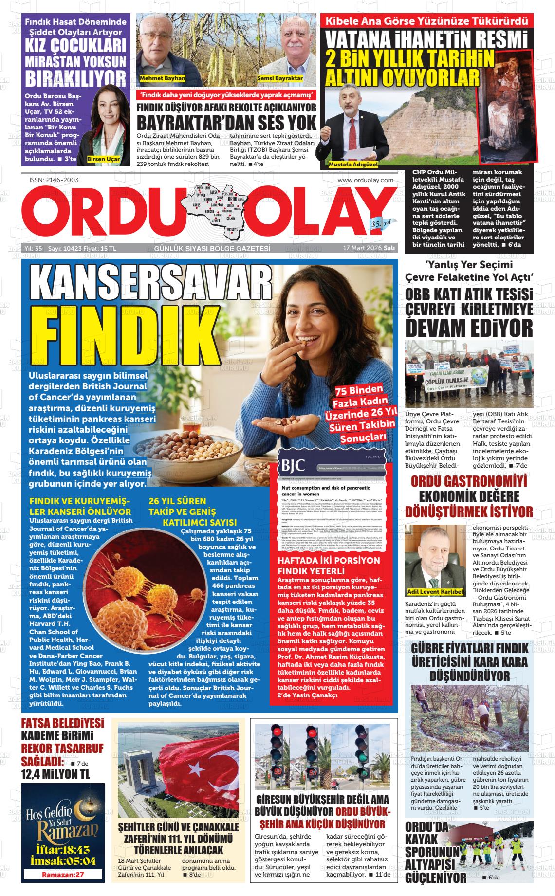 Ordu Olay 17.03.2026