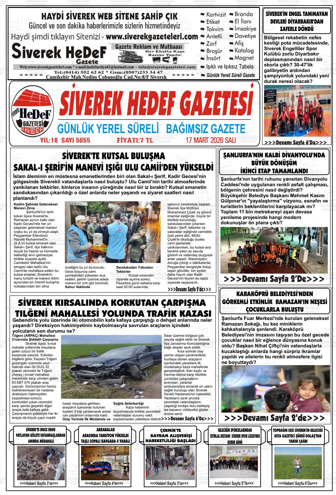 Sanliurfa Siverekhedef 17.03.2026