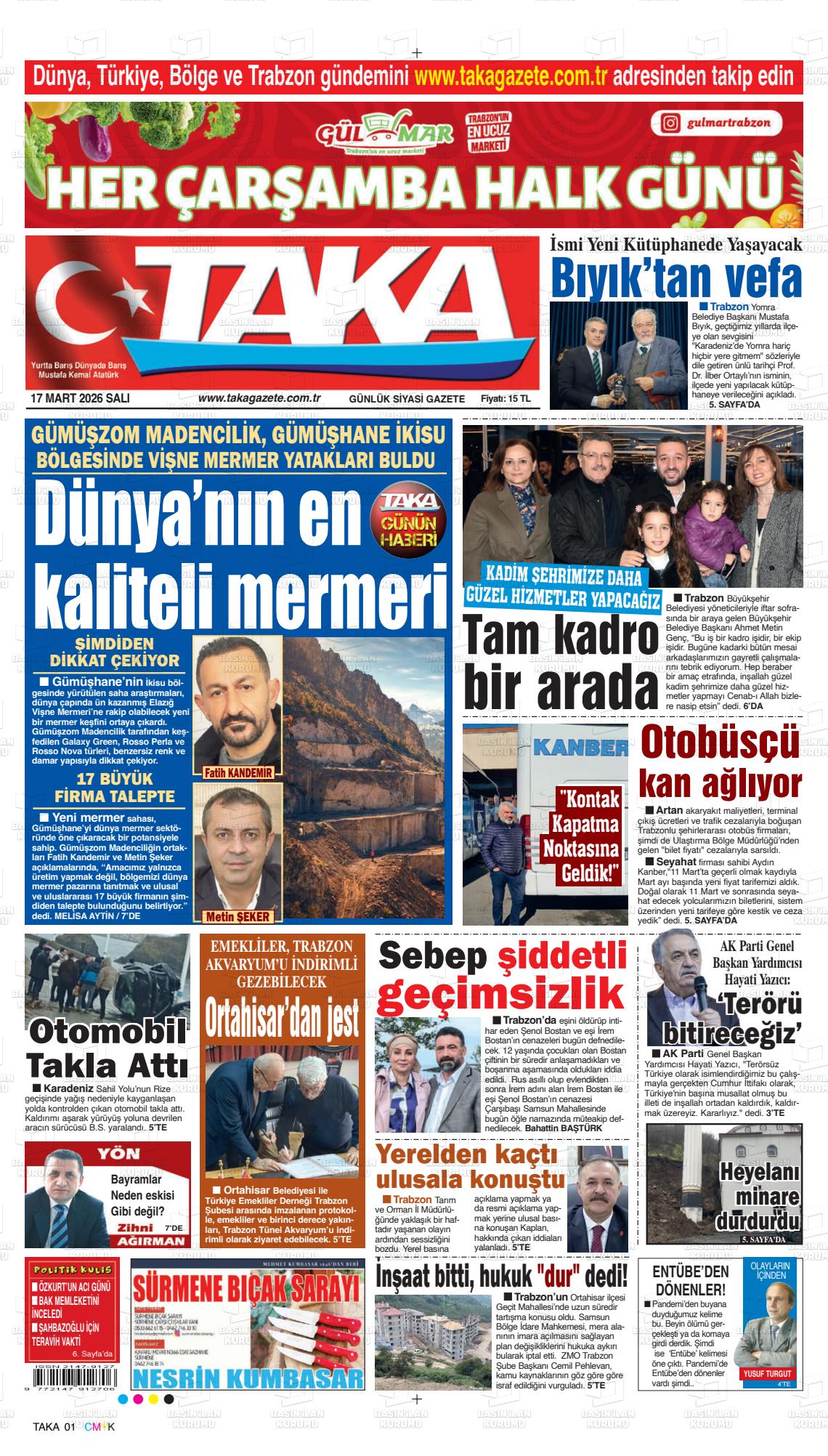 Trabzon Taka 17.03.2026