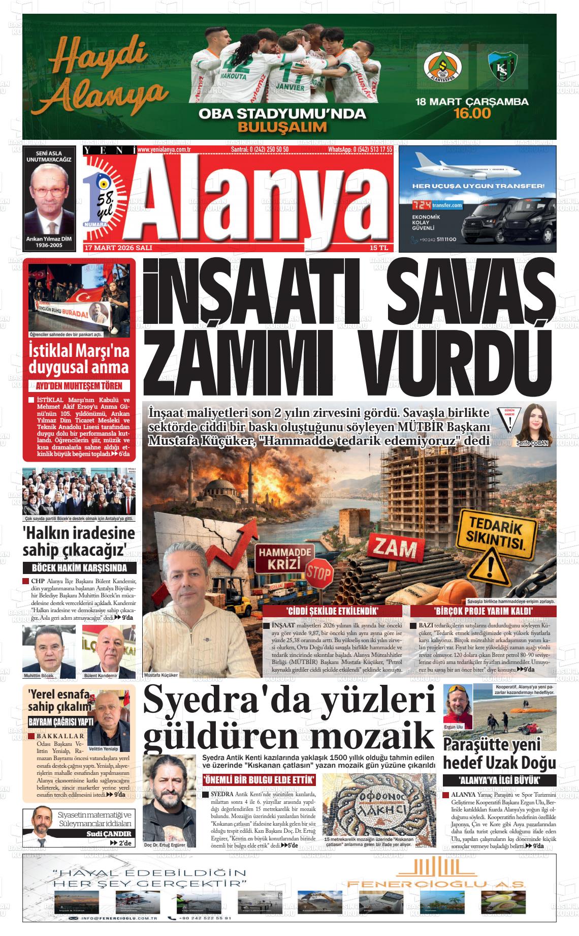 Antalya Yenialanya 17.03.2026