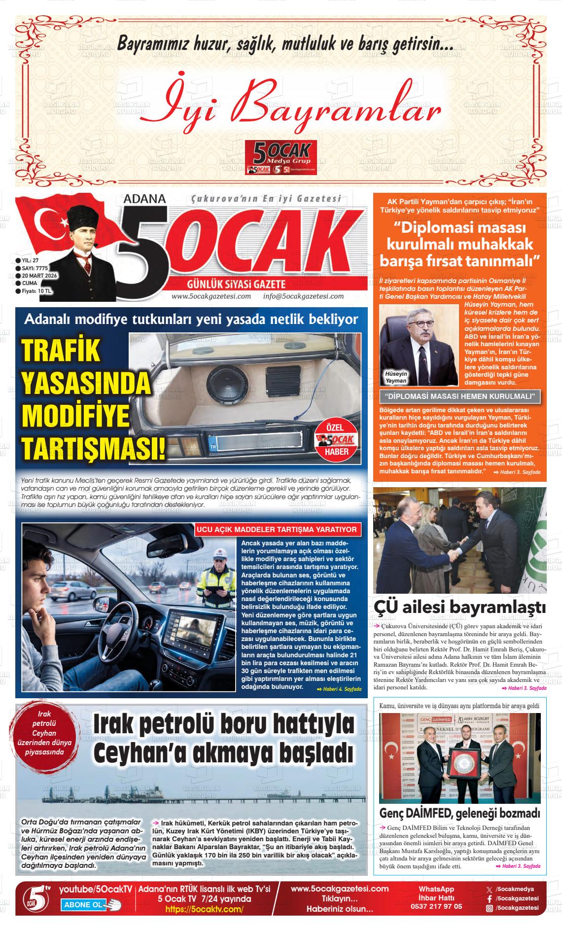 Adana 5 Ocak 20.03.2026